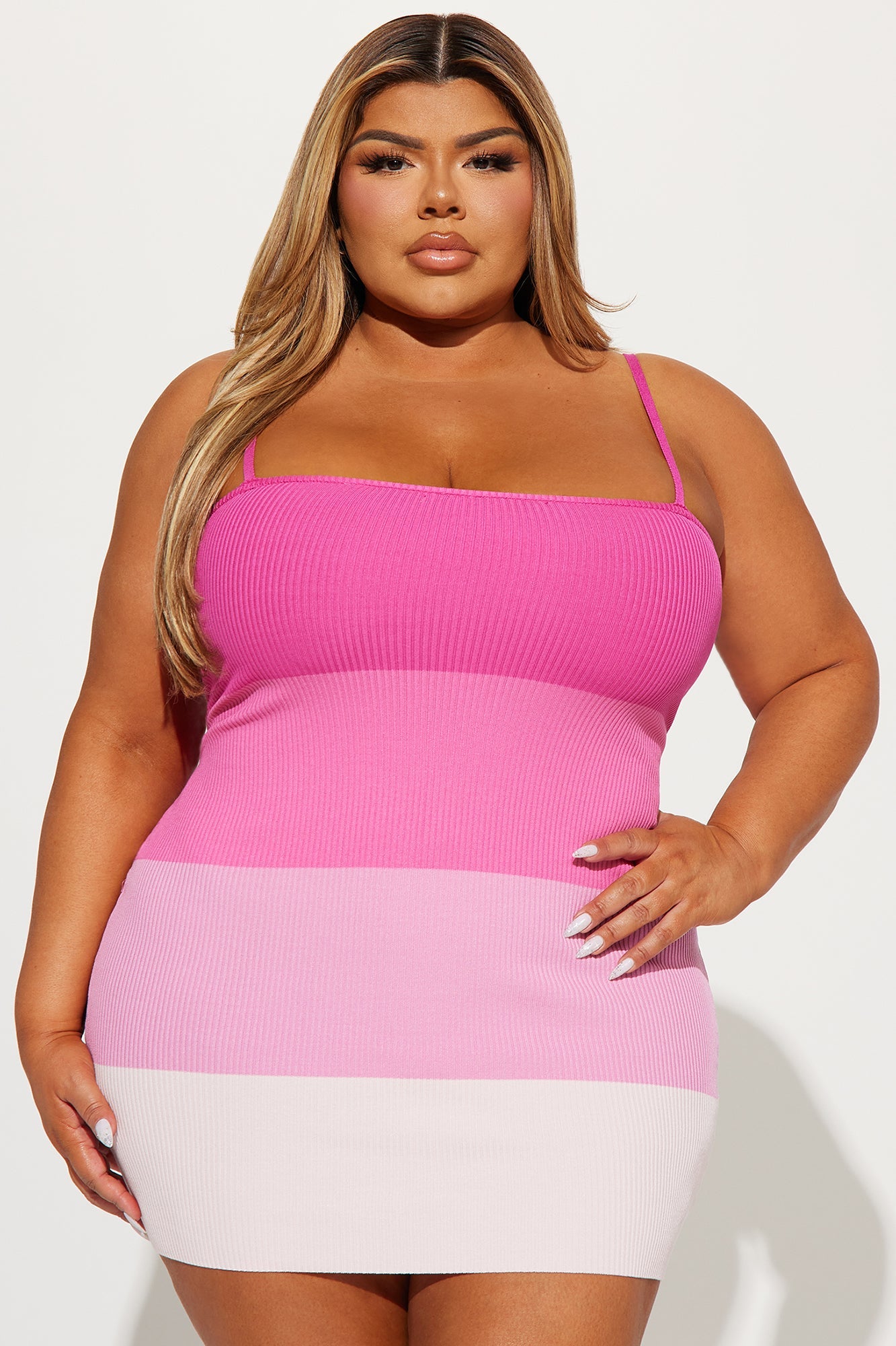 Kay Knit Mini Dress in Pink Combo