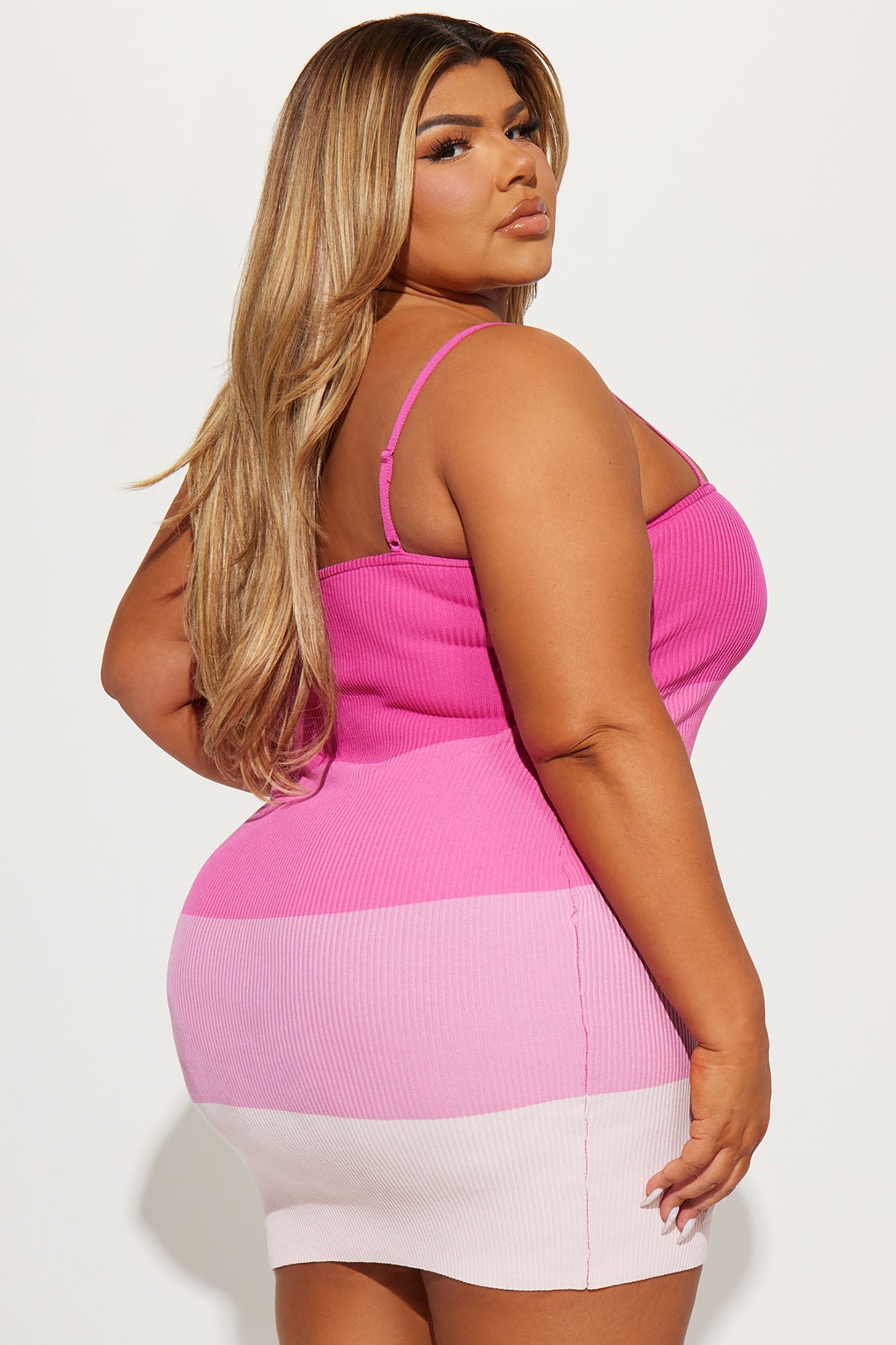 Kay Knit Mini Dress in Pink Combo