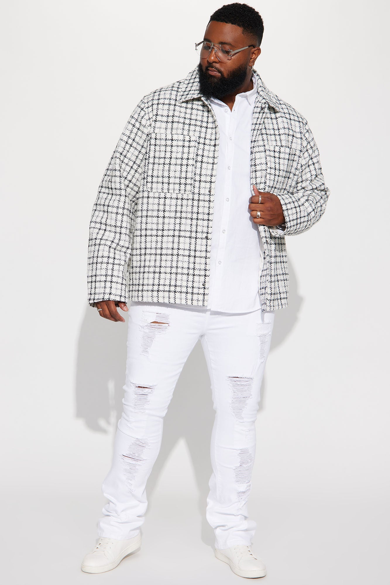Boost Your Instagram Game with our 'For Likes' Stacked Skinny Flare Jeans in White