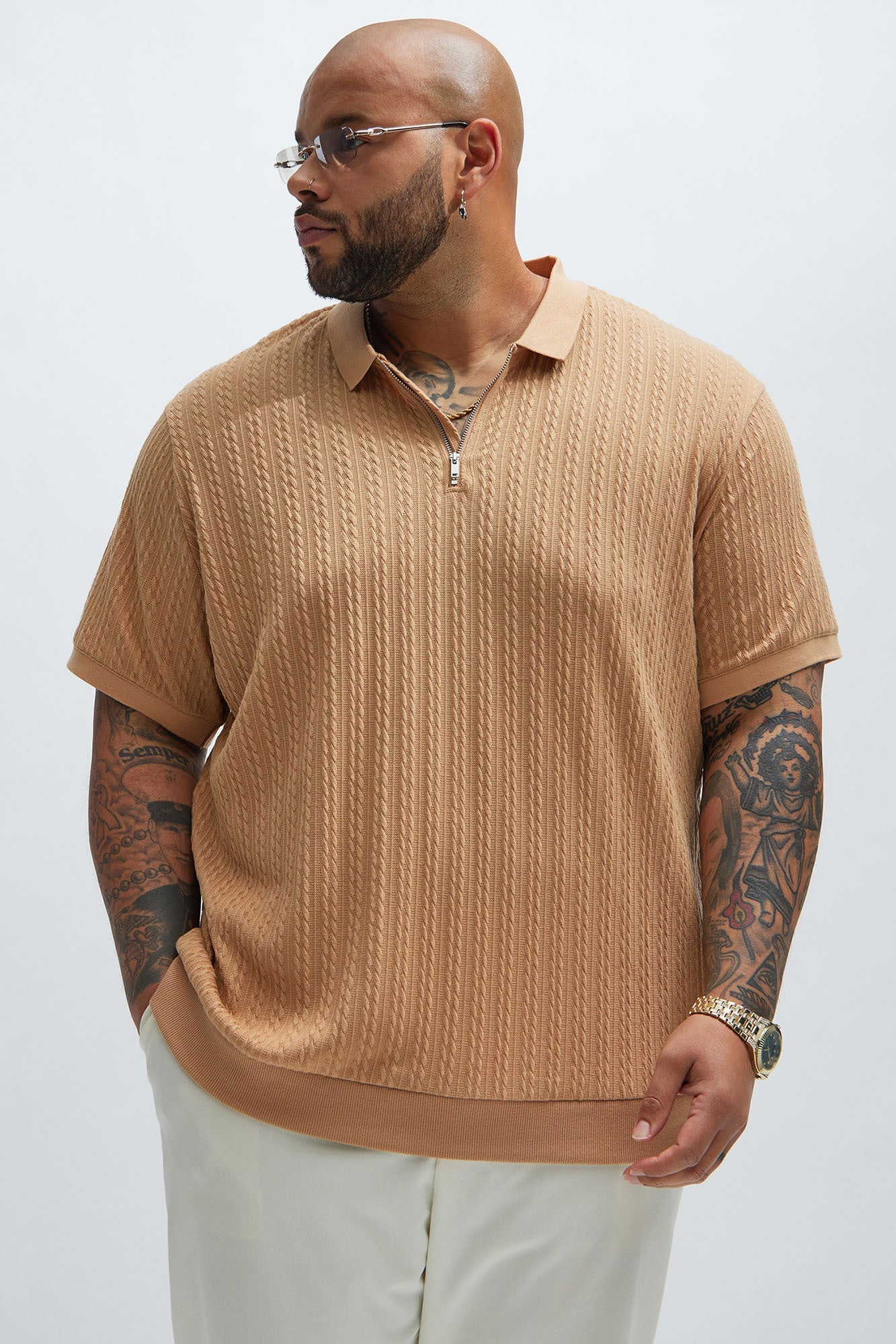 Go-To Polo: Caddie Short Sleeve in Light Brown