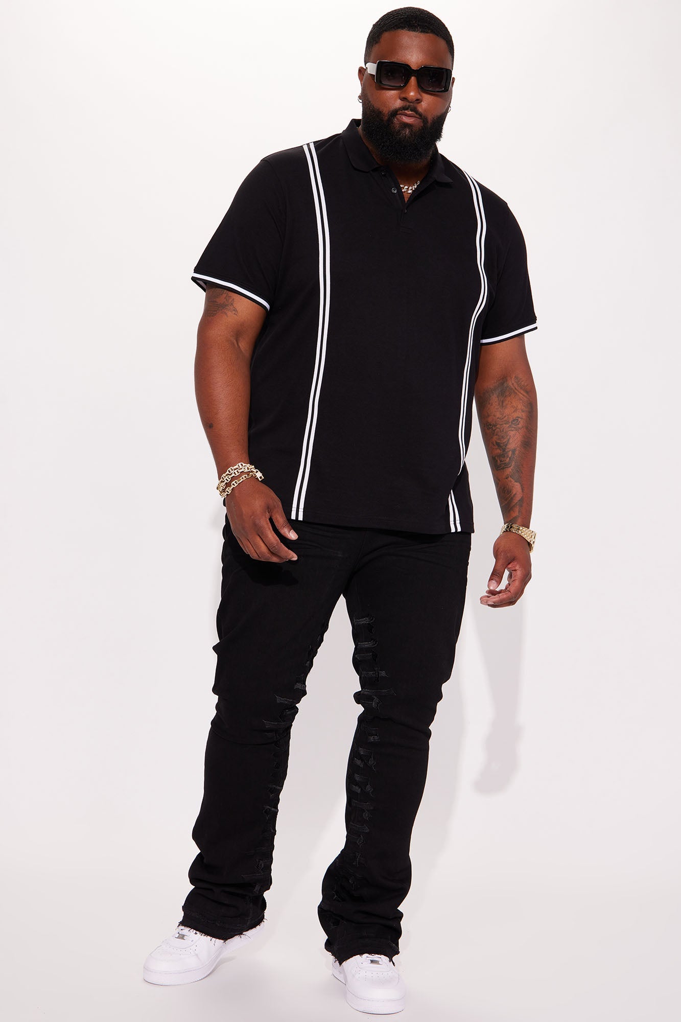Strikeout Short Sleeve Polo in Classic Black