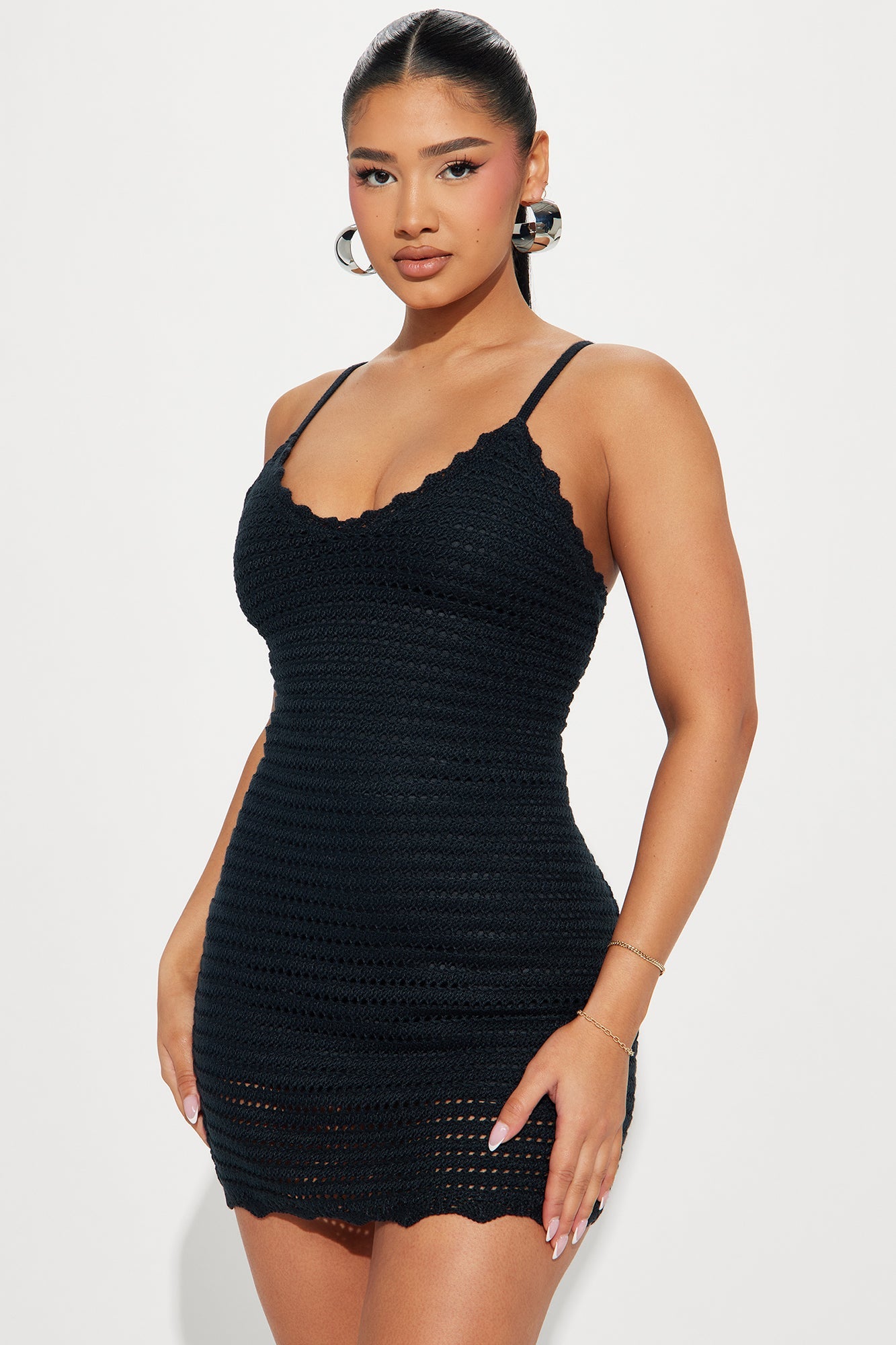 Midnight Moon Crochet Mini Dress