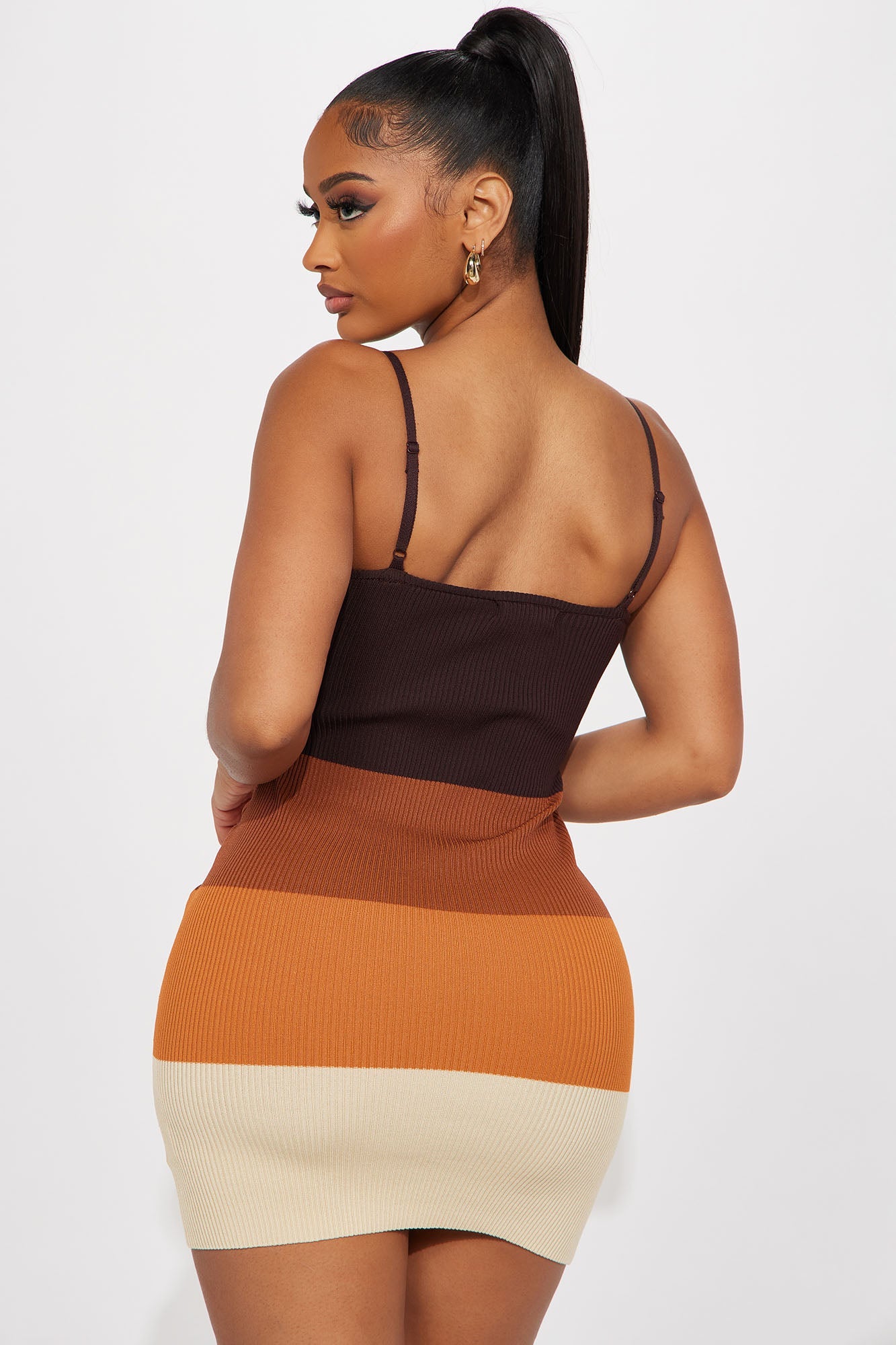Lunch Date Chic: The Kay Knit Mini Dress in Brown
