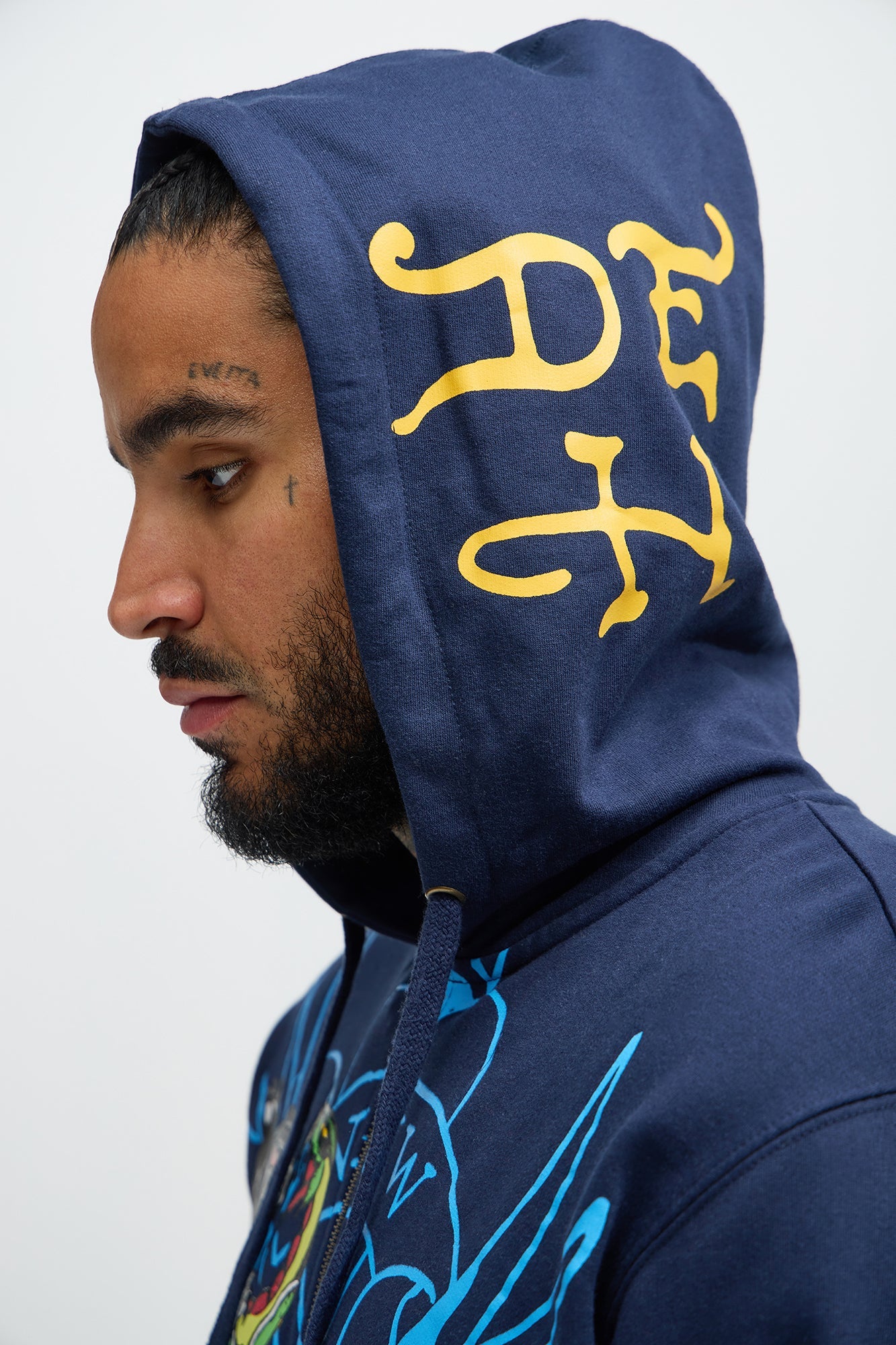 Ed Hardy Panther Bulldog Zip-Up Hoodie in Navy: A Cool, Edgy Addition to Your Wardrobe