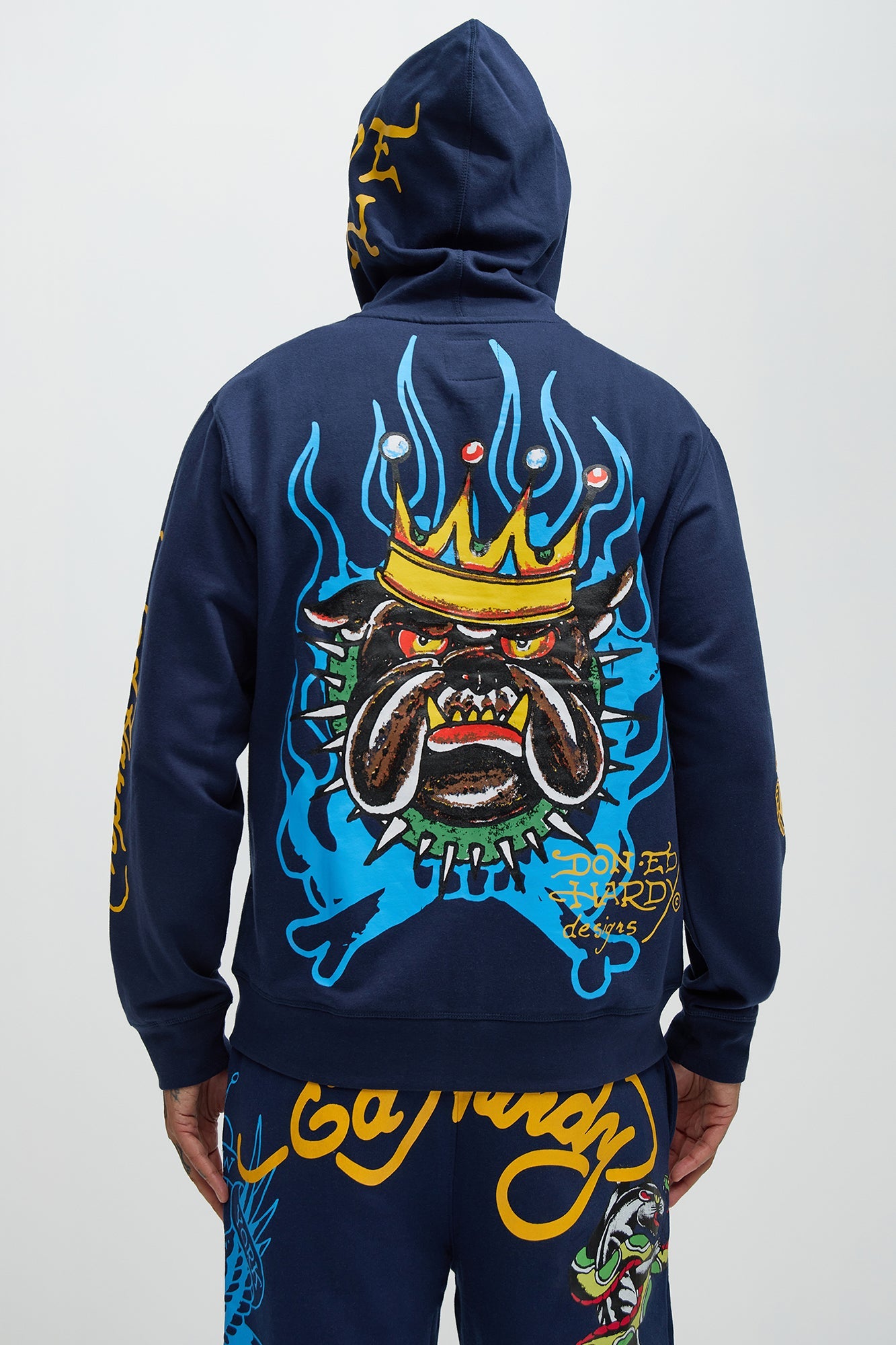 Ed Hardy Panther Bulldog Zip-Up Hoodie in Navy: A Cool, Edgy Addition to Your Wardrobe