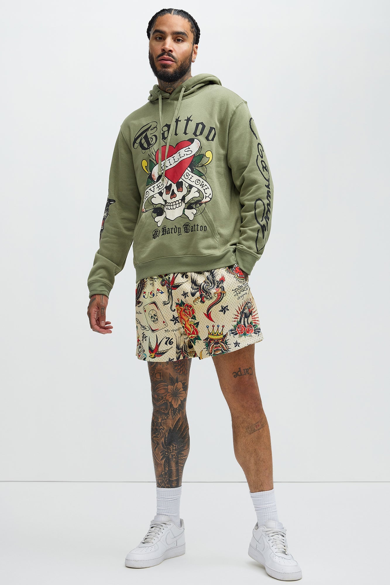 Ed Hardy Love Kills Olive Hoodie: Rock Your Style