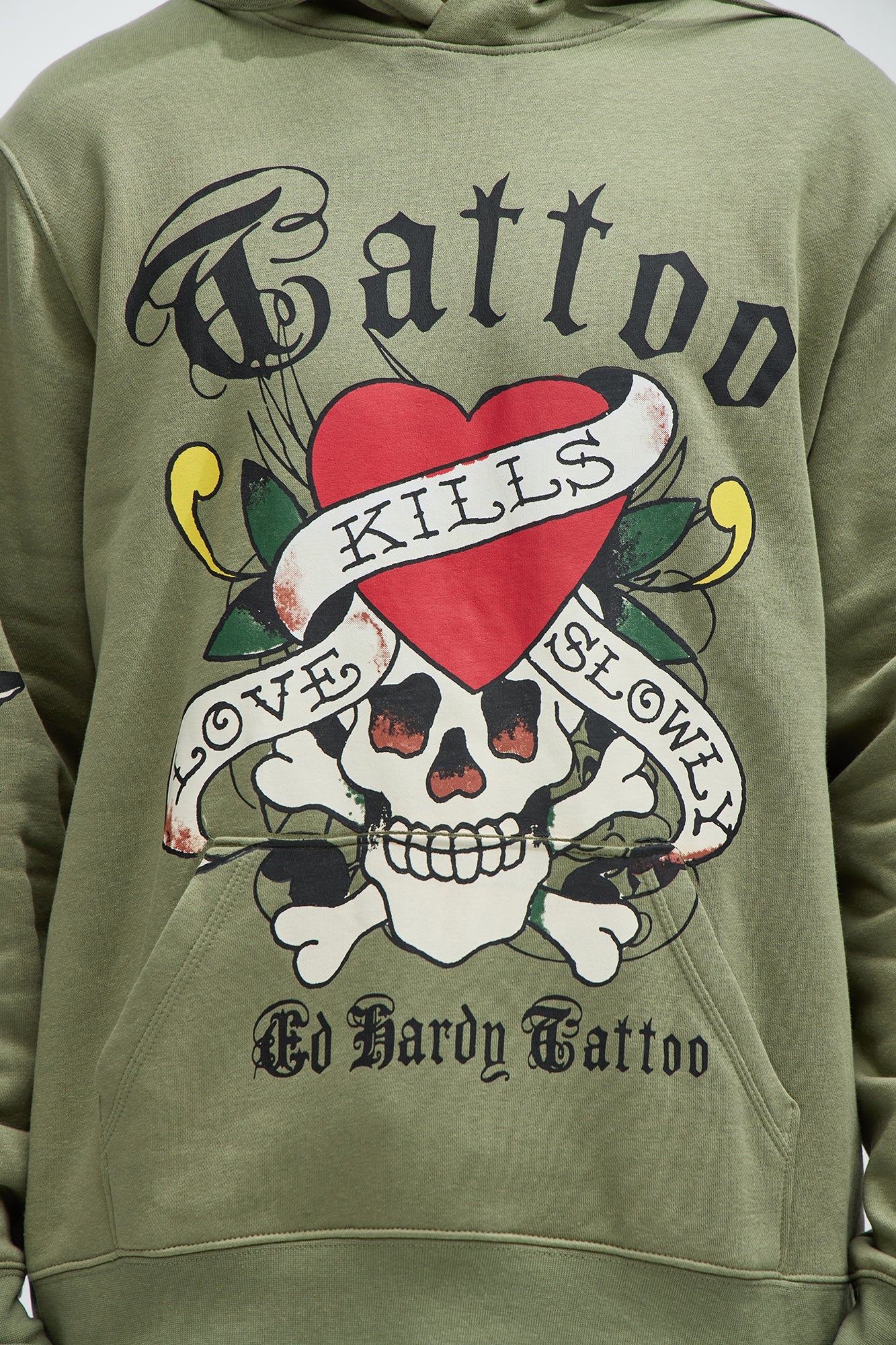 Ed Hardy Love Kills Olive Hoodie: Rock Your Style