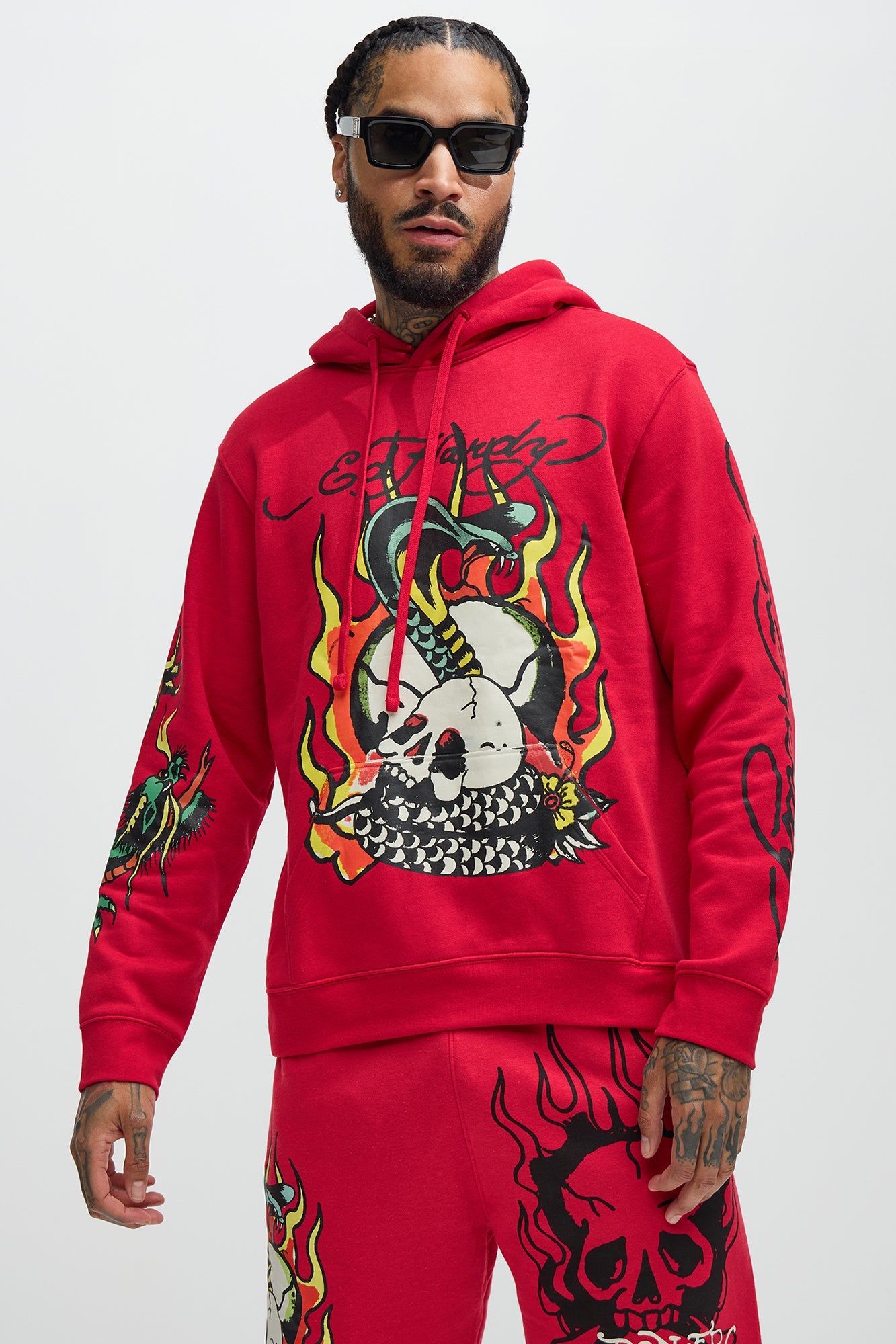 Flame Cobra Hoodie: Channeling Ed Hardy Vibes in Bold Red