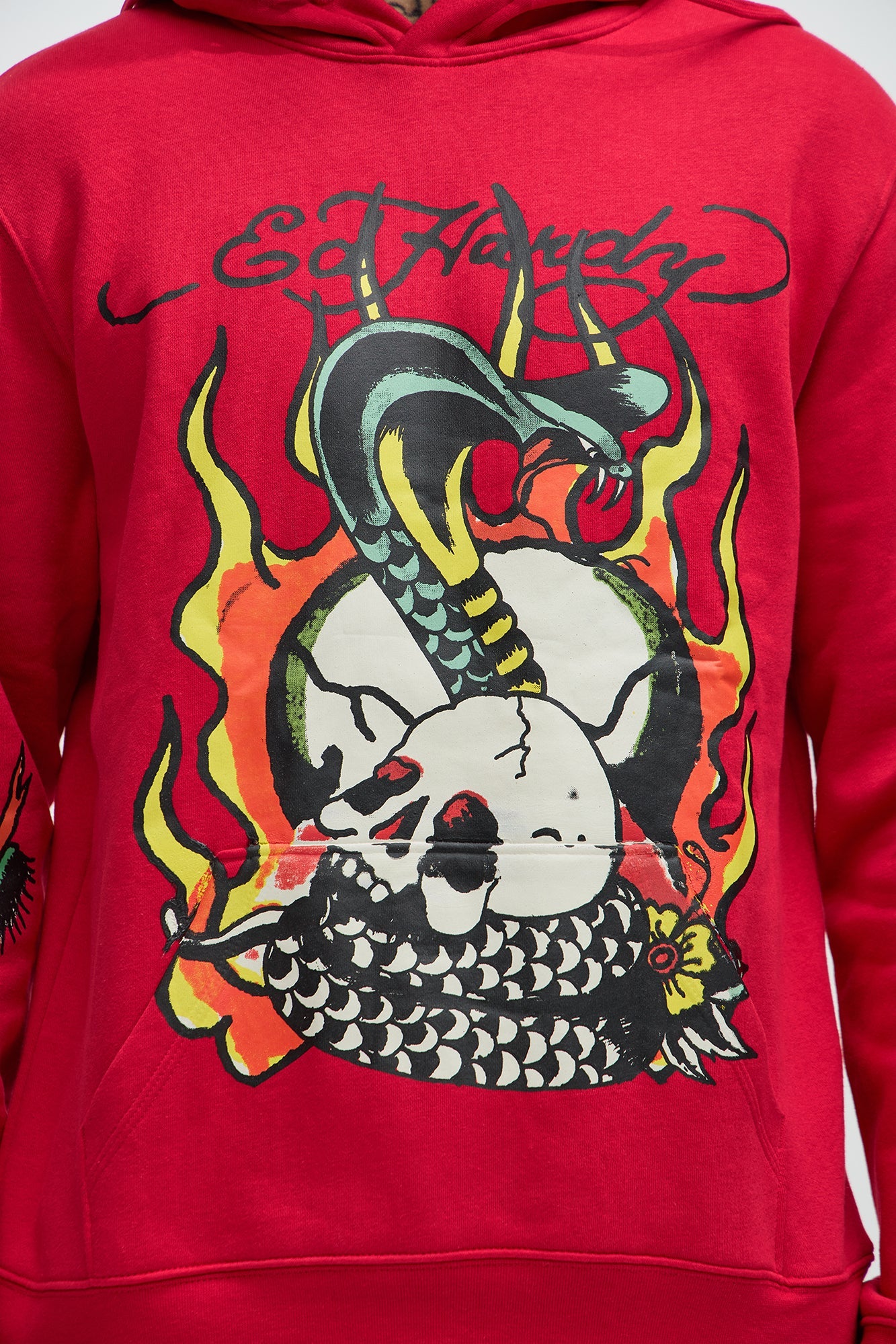 Flame Cobra Hoodie: Channeling Ed Hardy Vibes in Bold Red