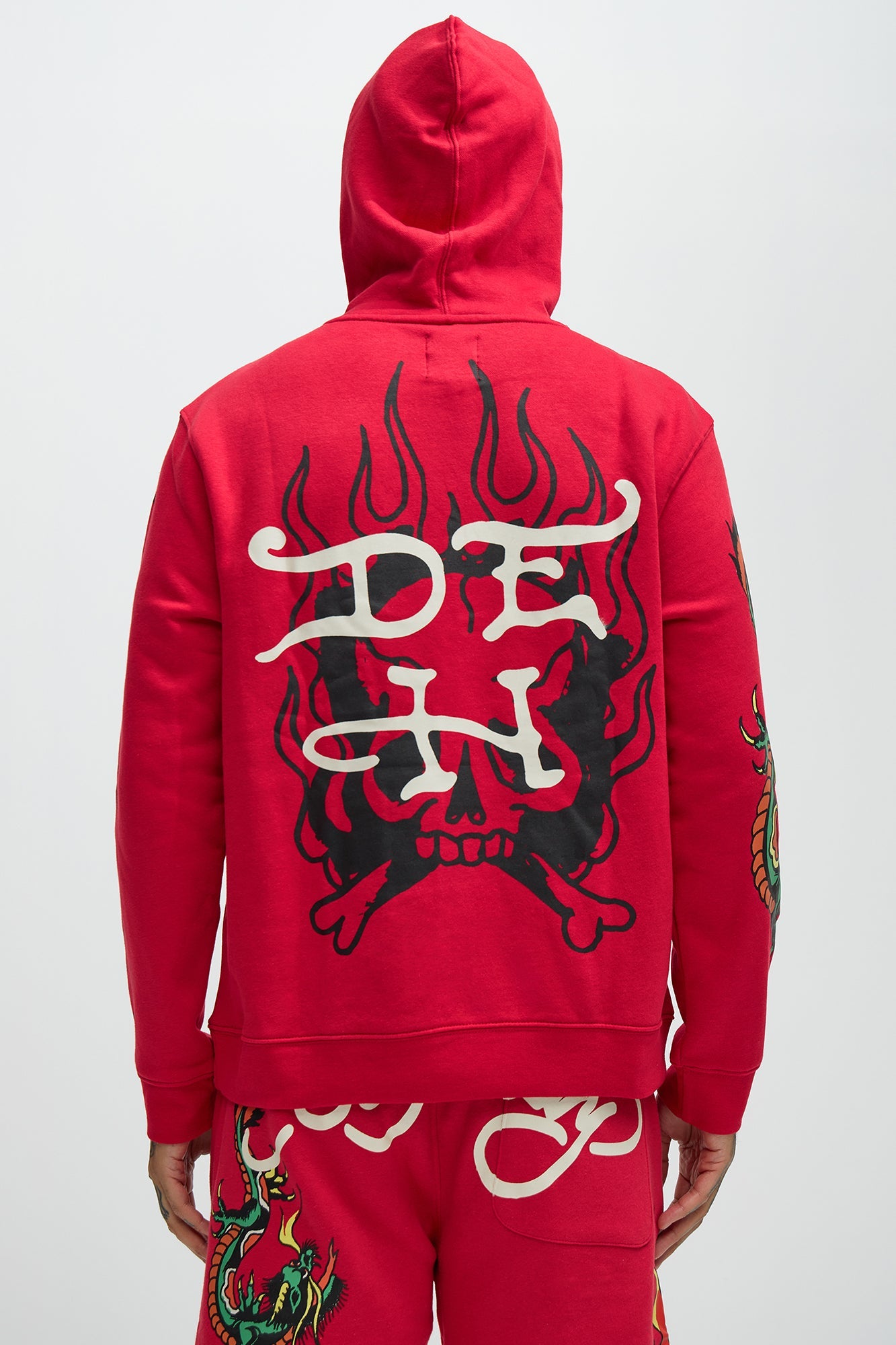 Flame Cobra Hoodie: Channeling Ed Hardy Vibes in Bold Red