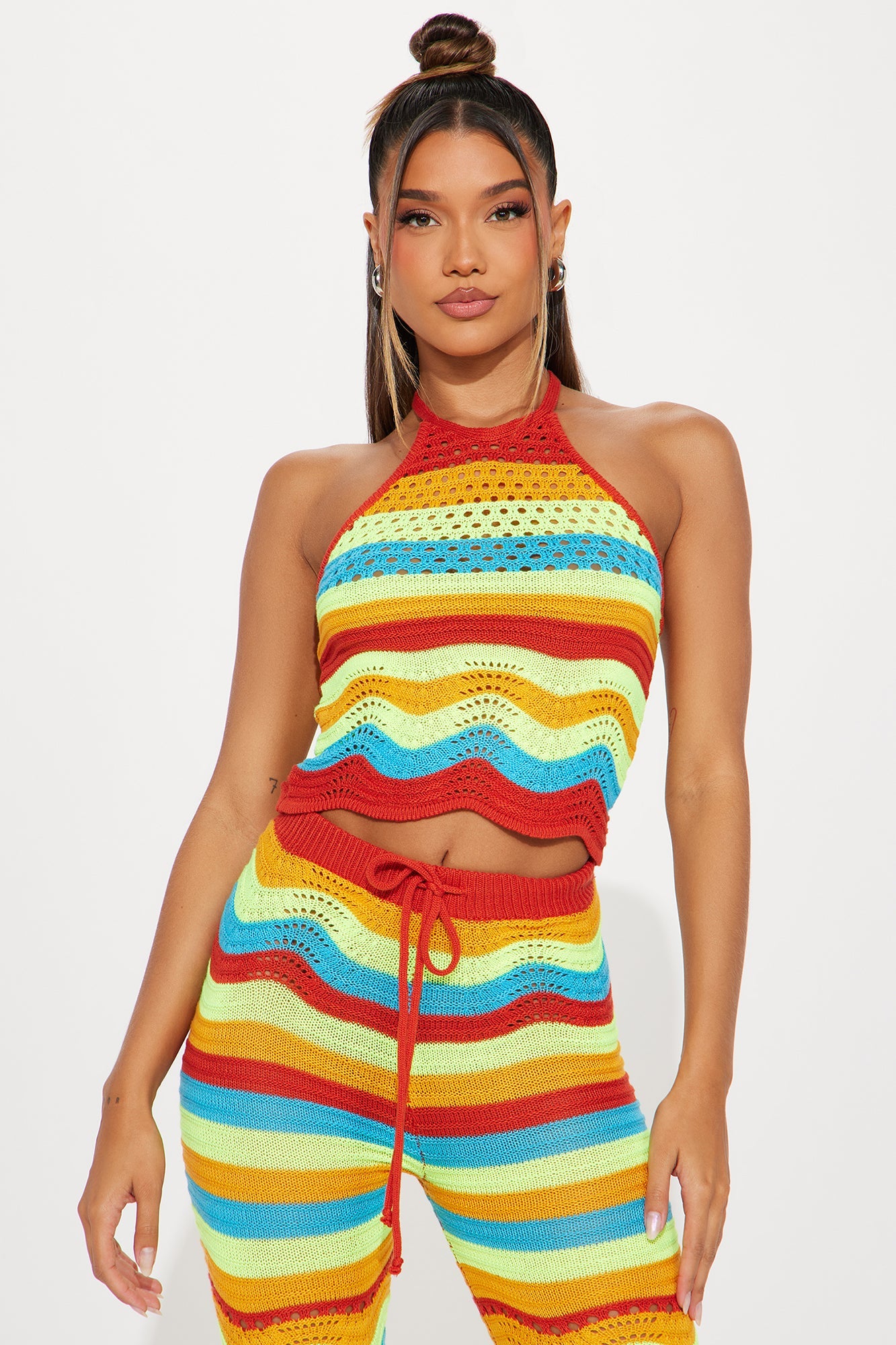 Sunnyside Colorful Crochet Pant Combo Set