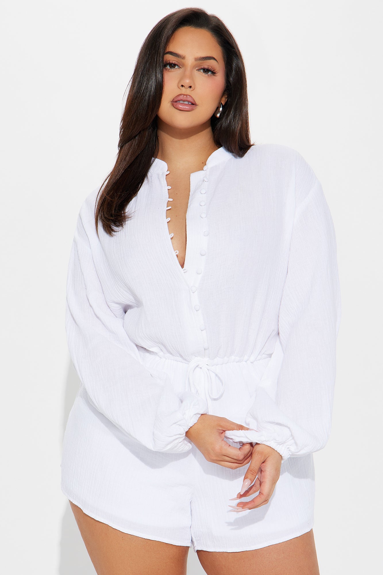 Hello Romper In White