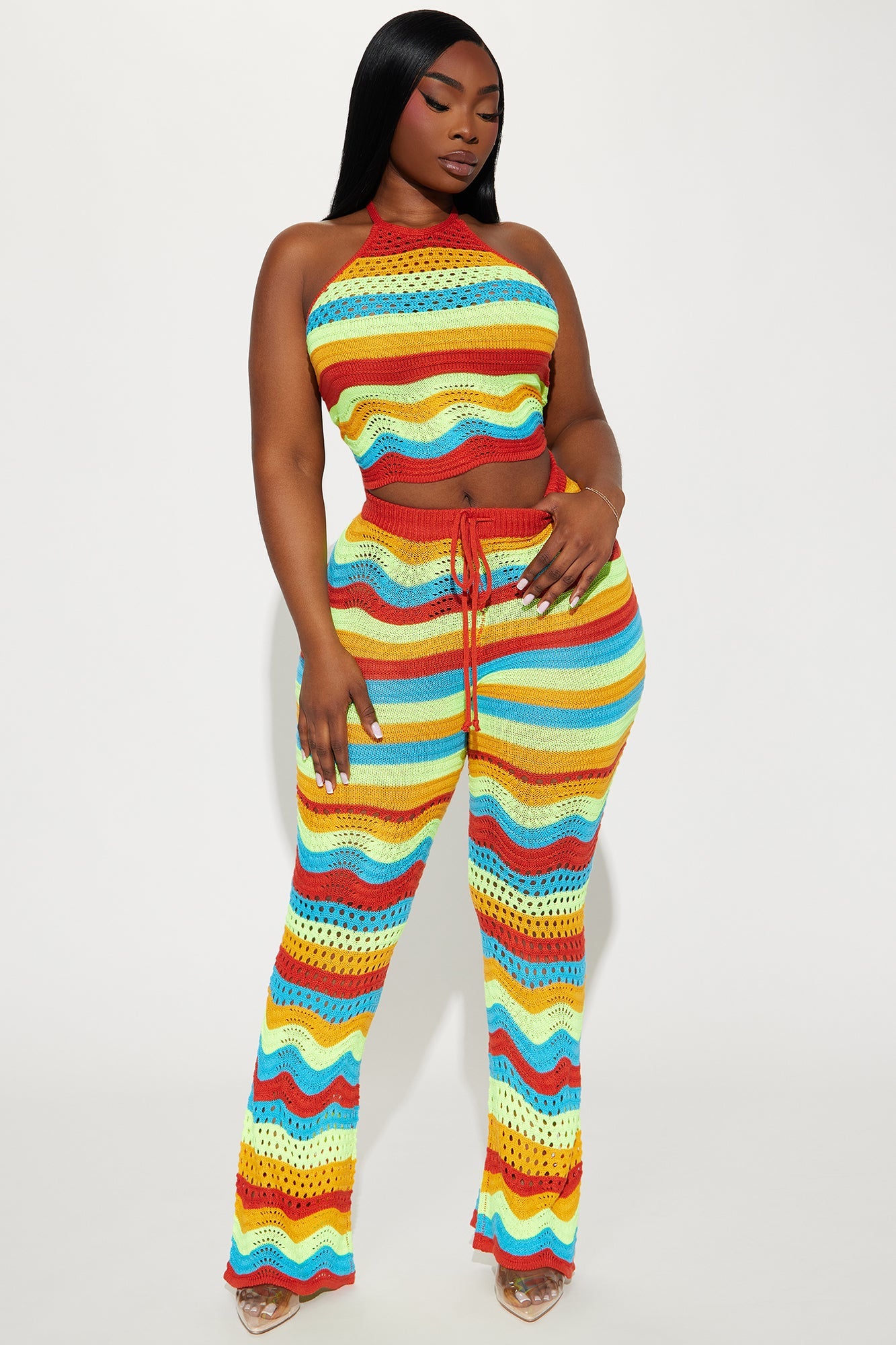 Sunnyside Colorful Crochet Pant Combo Set