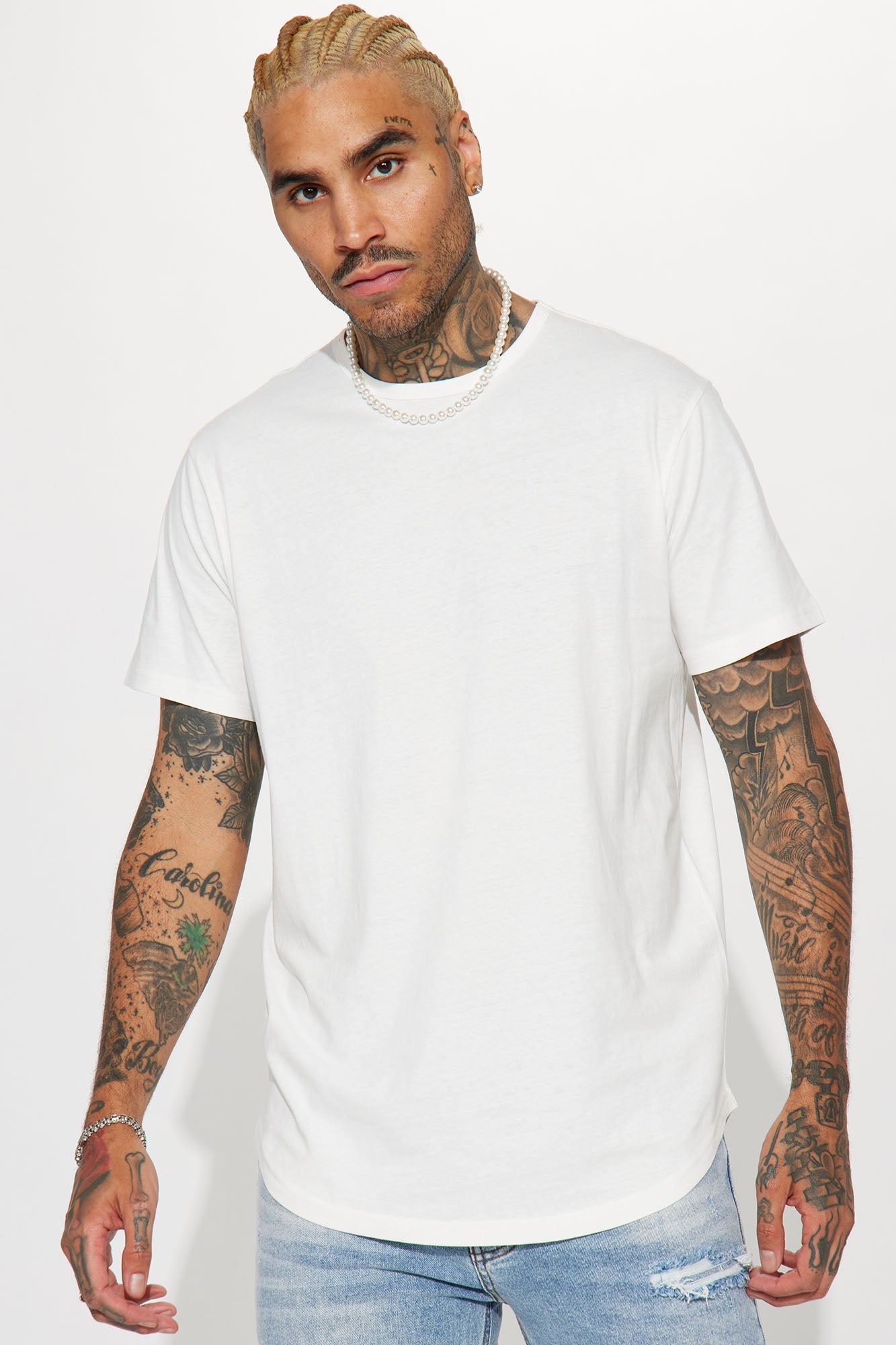 Classic Elegance: The Essential Scallop Tee in White