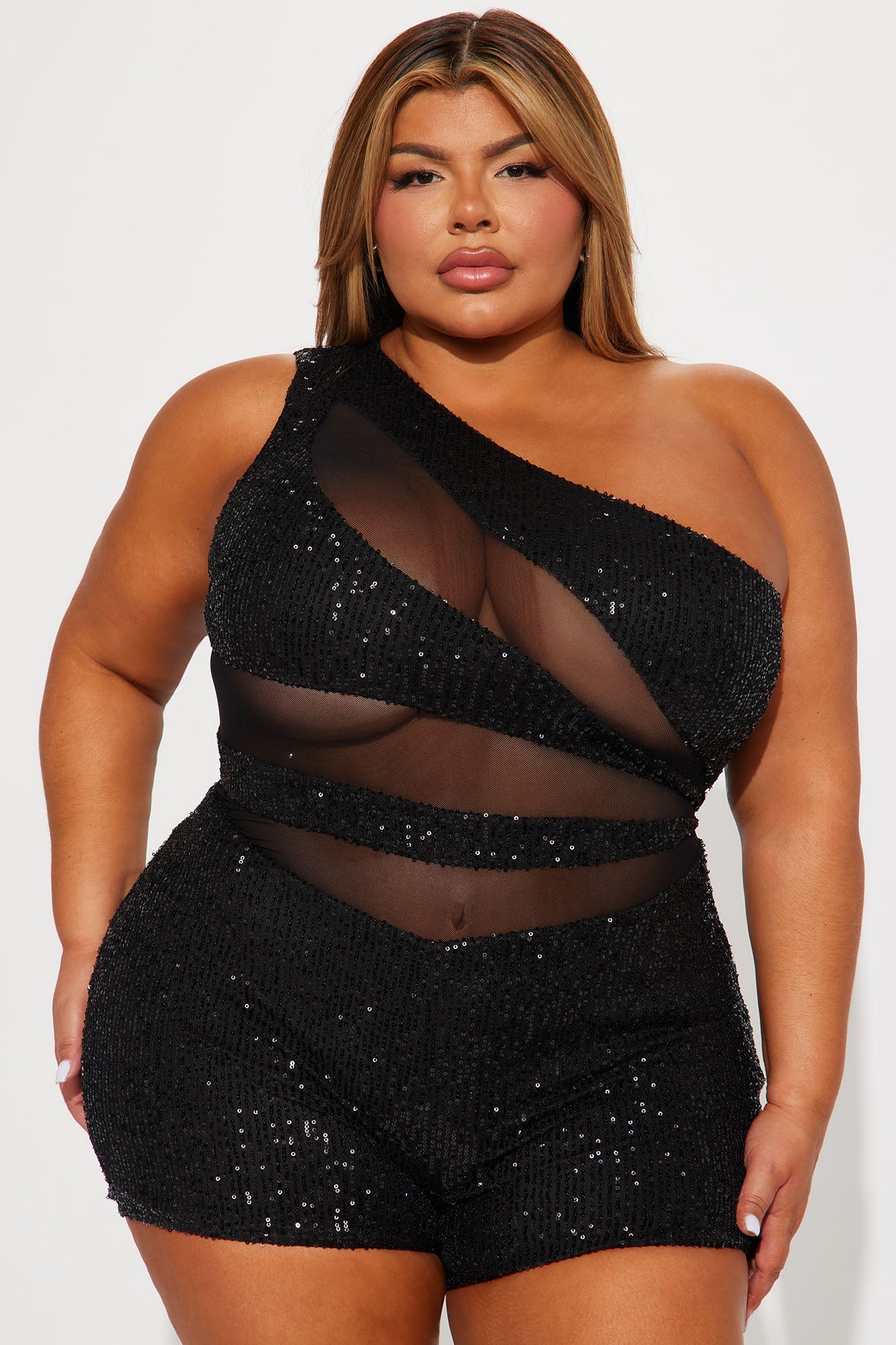 Star Of The Party Sequin Romper In Black