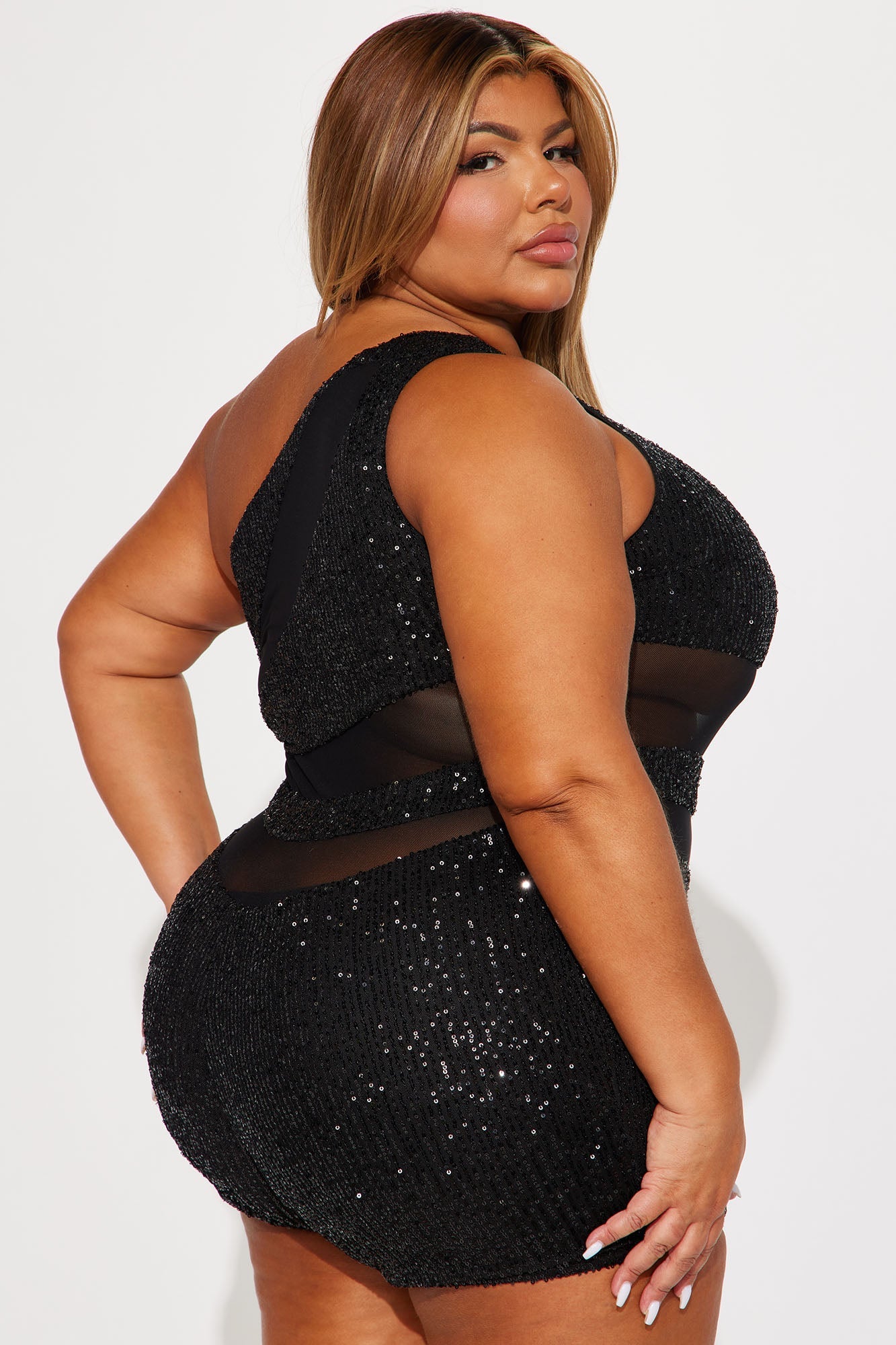Star Of The Party Sequin Romper In Black