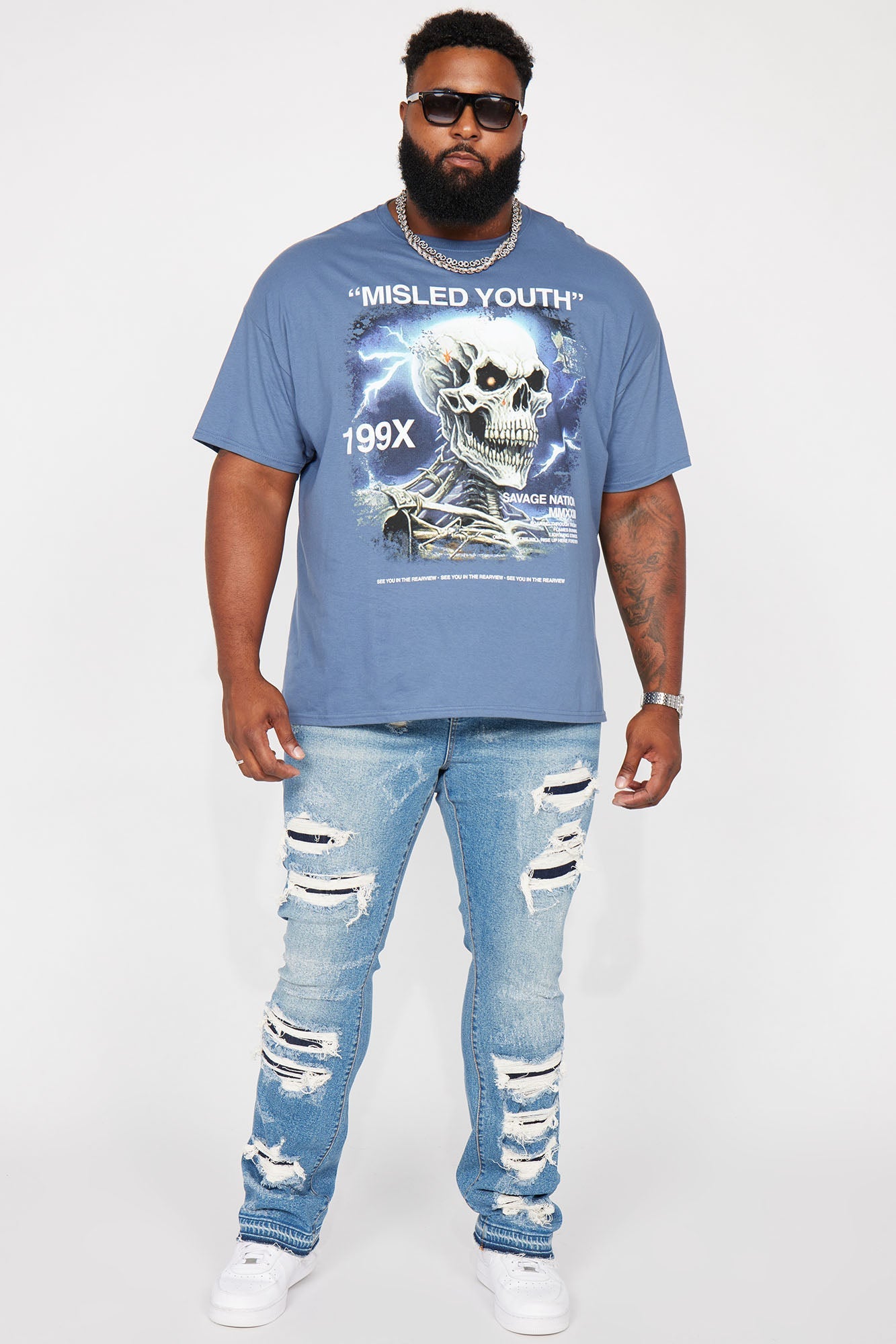 Get Cuffed in Style: Medium Wash Stacked Skinny Flared Jeans