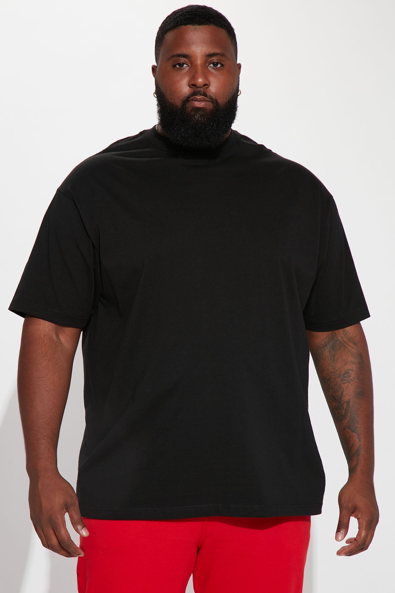 Ultimate Comfort: Oversized Heavyweight Black Short Sleeve Tee