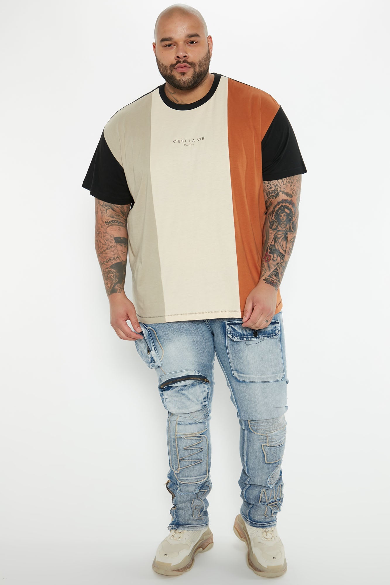 Vibrant Vibes: C'est La Vie Short Sleeve Tee in Multi-Color