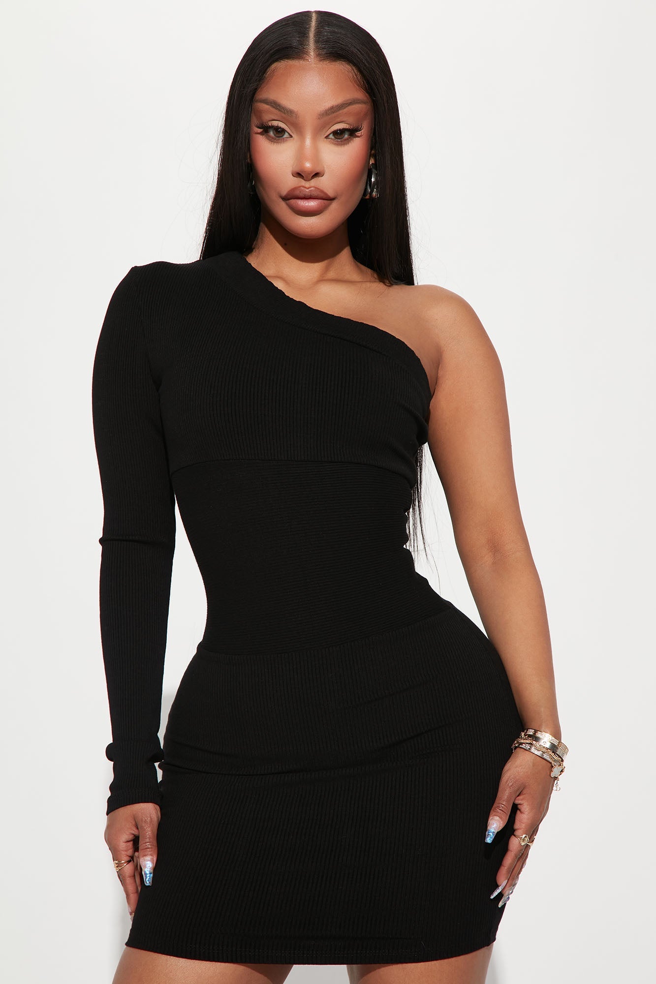 Jo Jo Snatched Mini Dress in Black