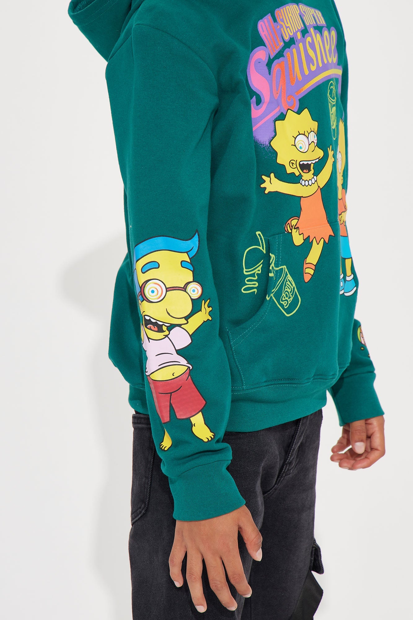 Turquoise Mini Simpsons Kwik-E-Mart Snacks Hoodie: Embrace the Springfield Style