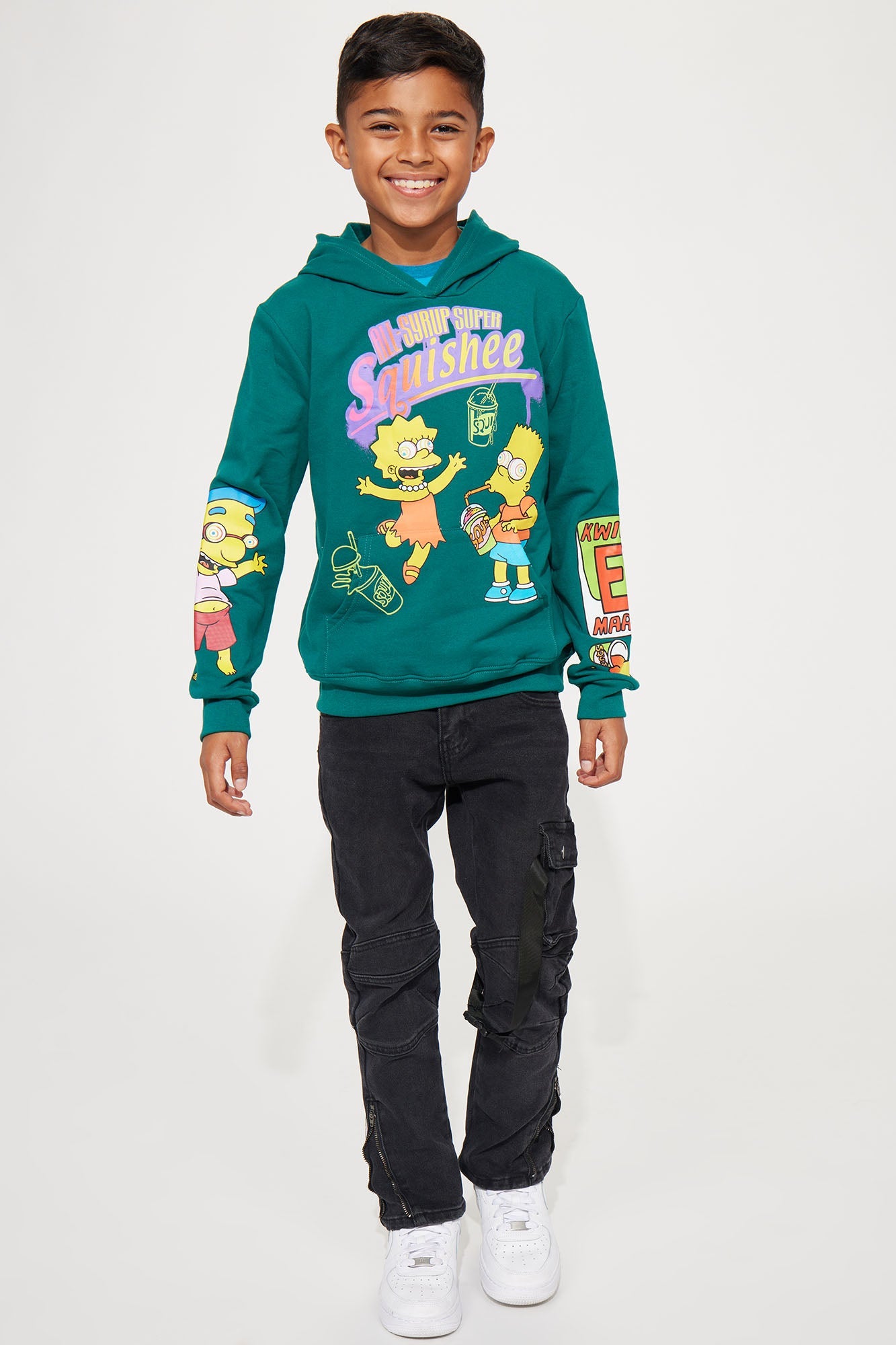 Turquoise Mini Simpsons Kwik-E-Mart Snacks Hoodie: Embrace the Springfield Style