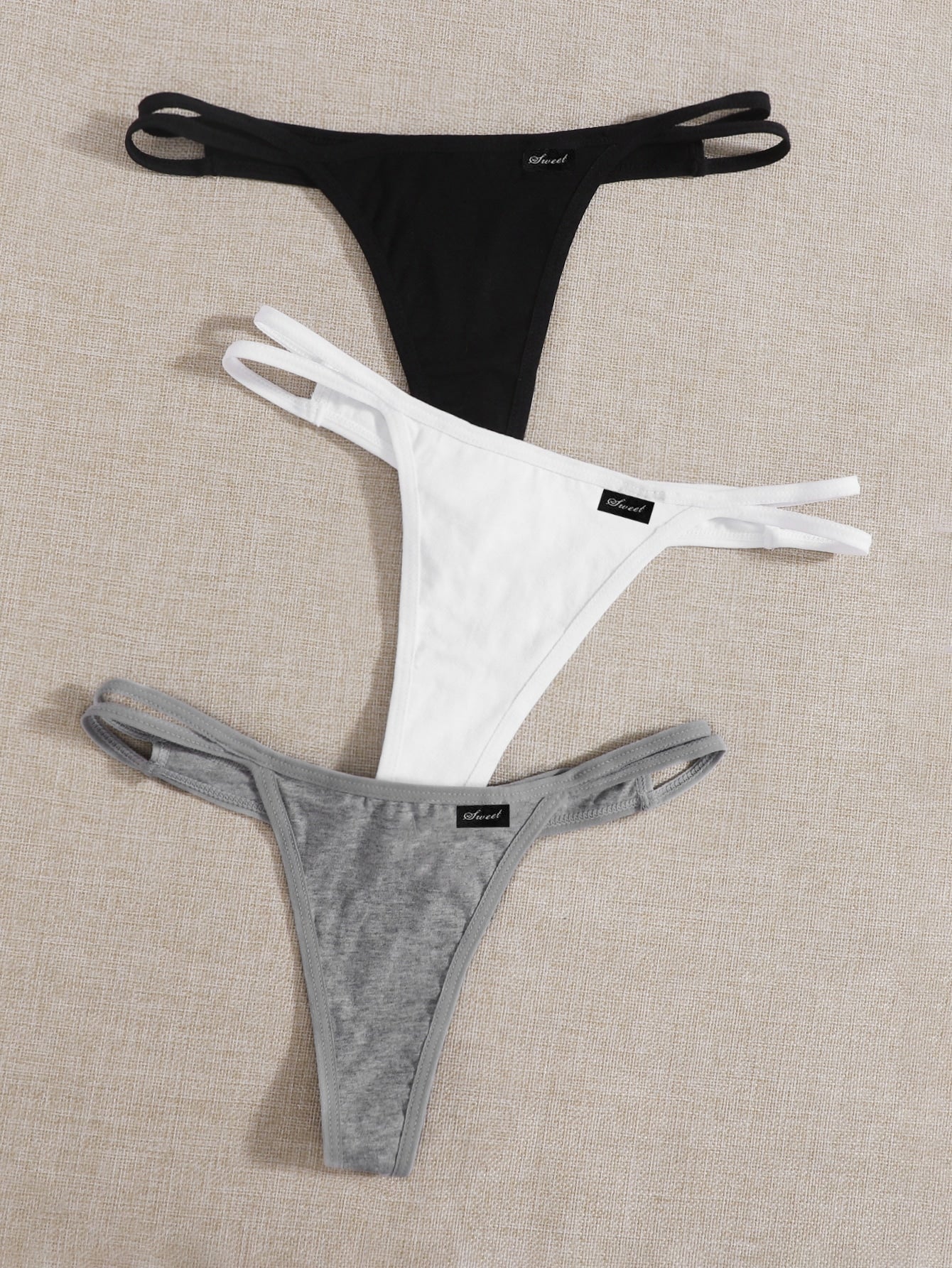 3pack Label Detail Panty