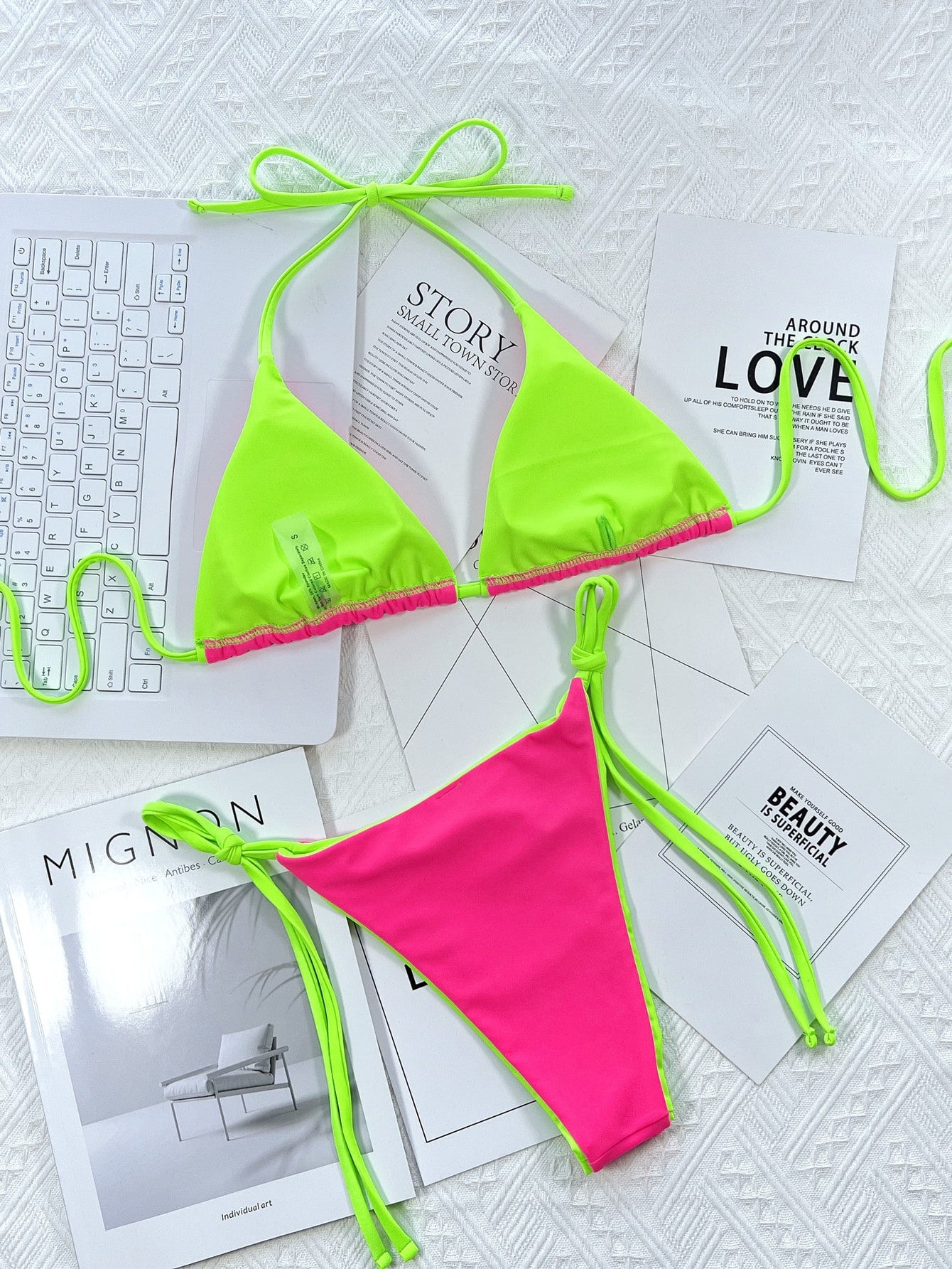 Ladies Halter Strap 2 Piece Swimsuit