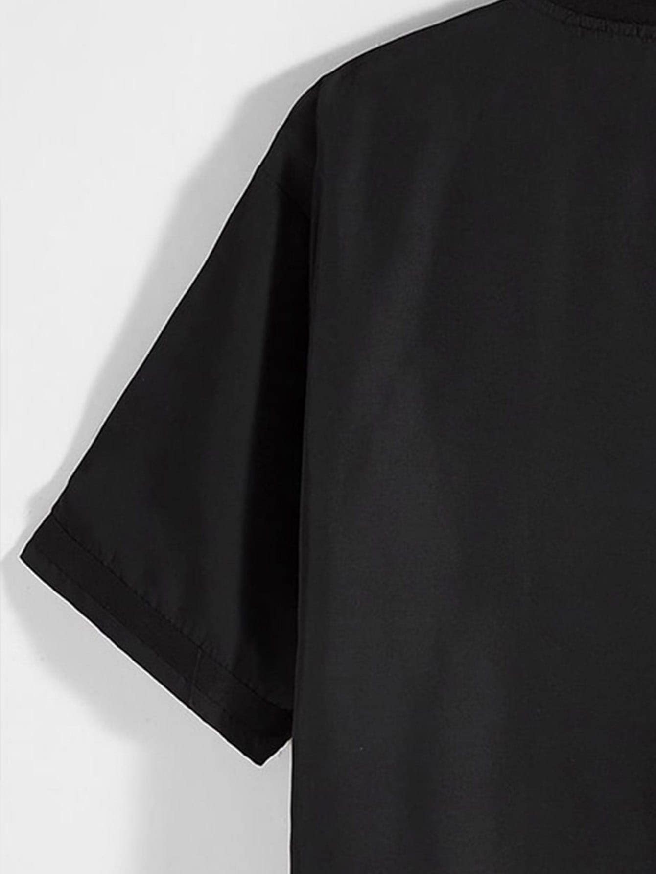 ARAKAR Sporty Loose Fit Men's Graphic Baseball Collar Shirt & Drawstring Waist Shorts (Without Tee)