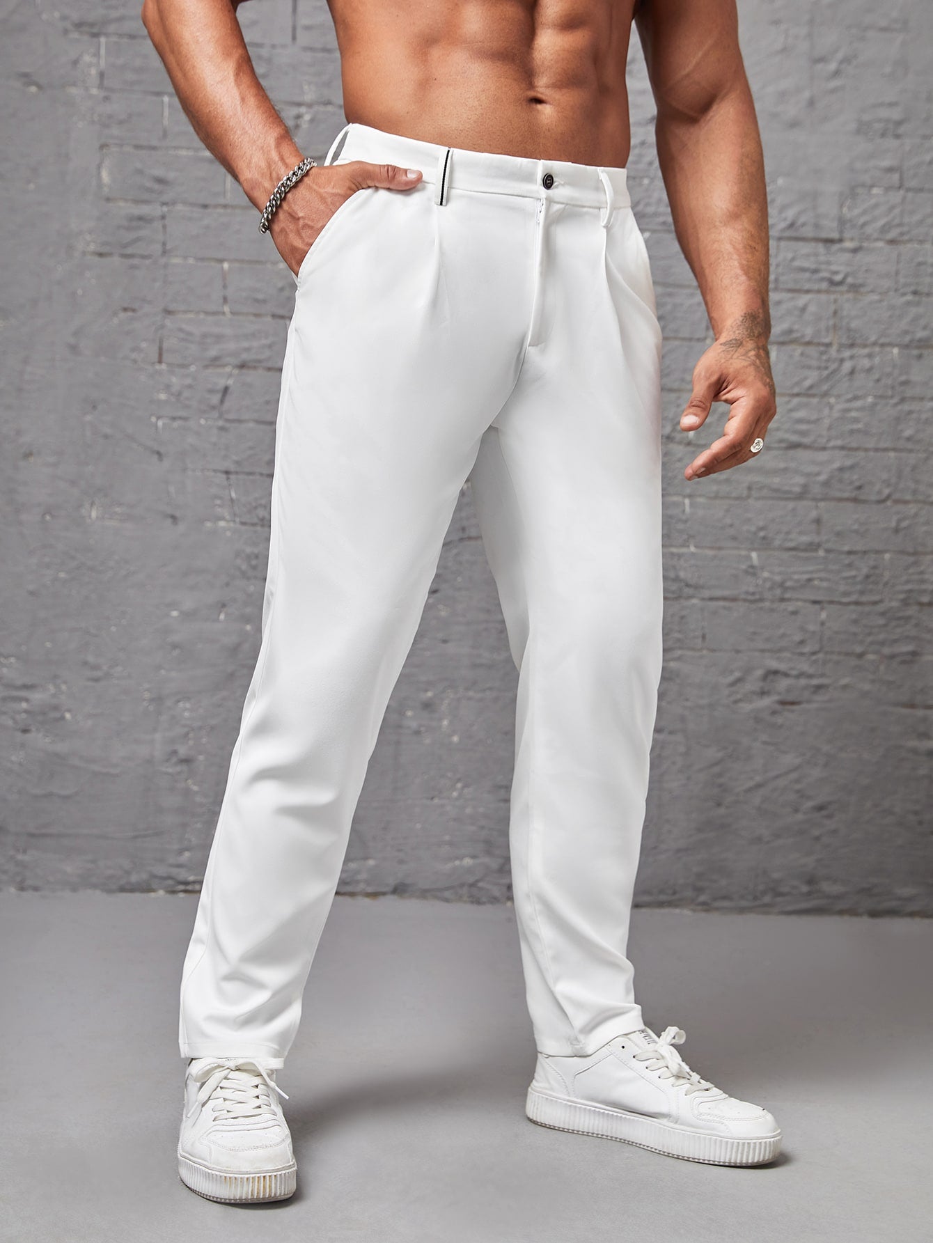 Men's Business Solid Color Suit Trouser
