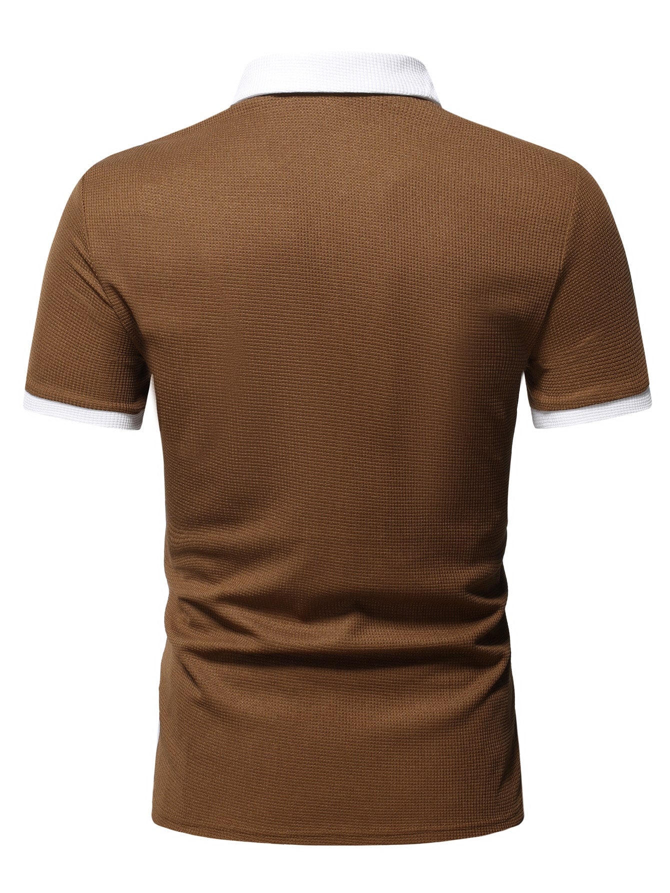 Men's Two Tone Zip Polo Shirt.