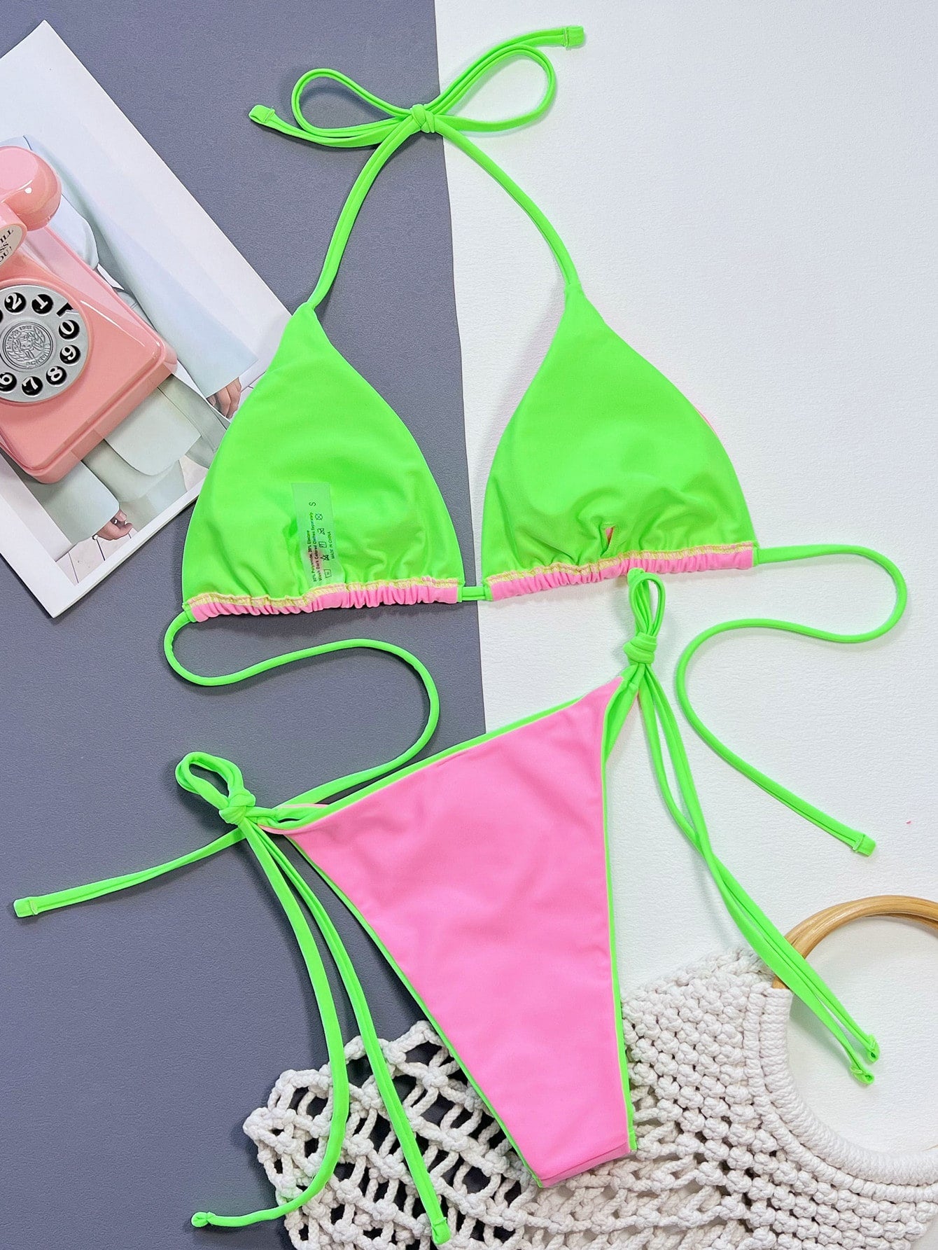 Ladies Halter Strap 2 Piece Swimsuit