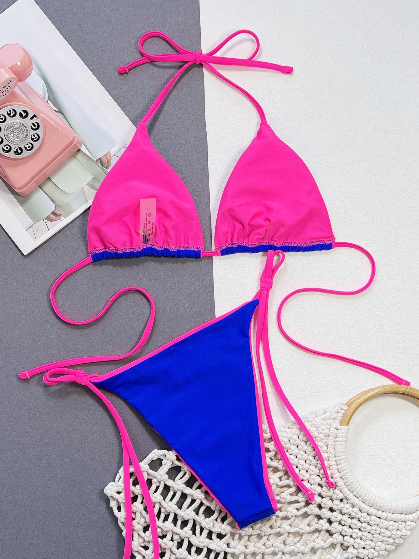 Ladies Halter Strap 2 Piece Swimsuit