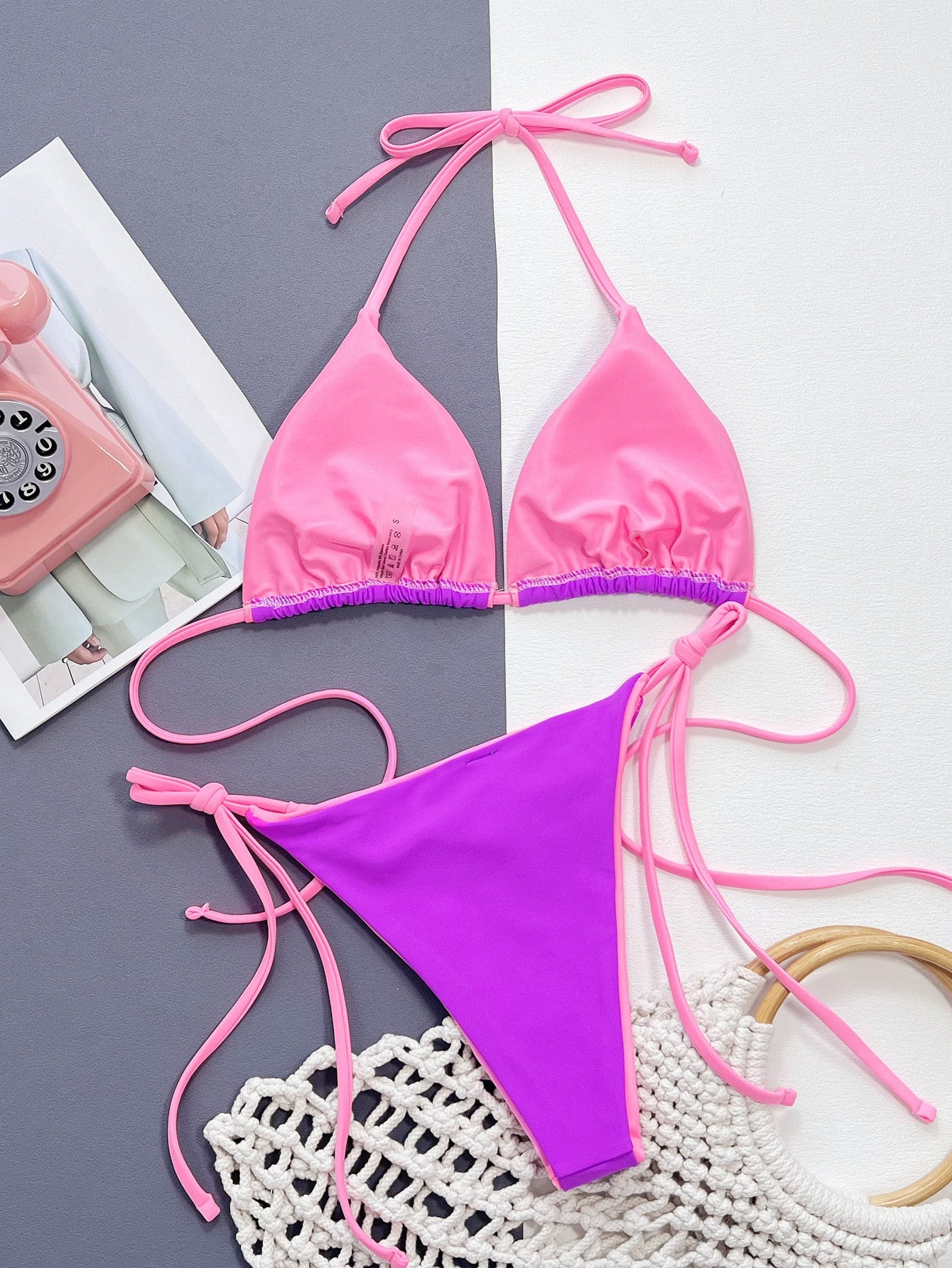 Ladies Halter Strap 2 Piece Swimsuit