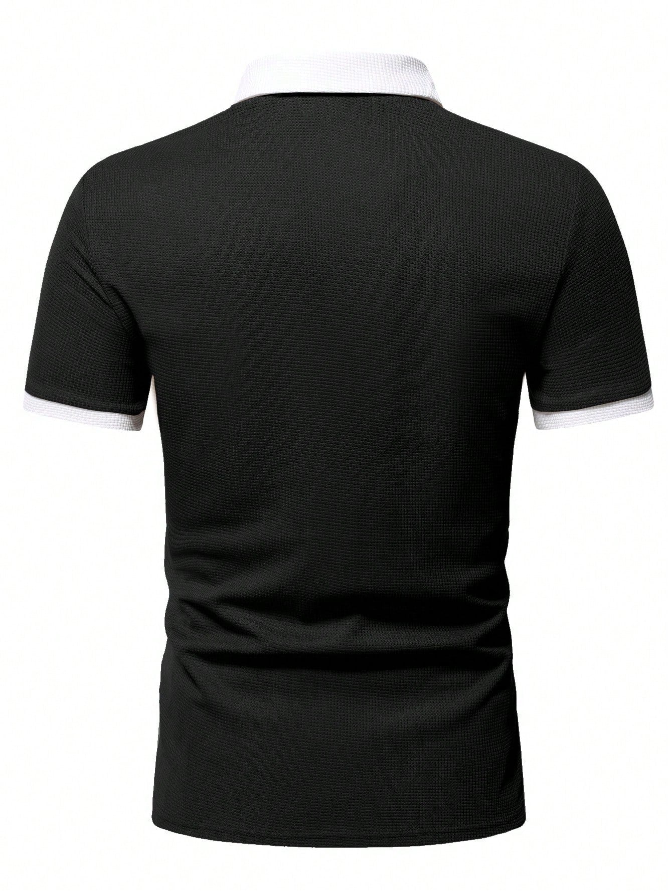 Men's Two Tone Quarter Zip Polo Shirt