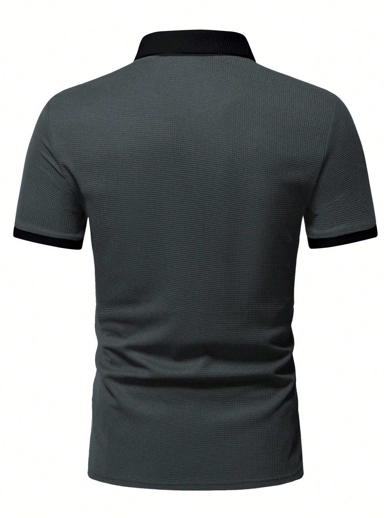 Men's Two Tone Zip Polo Shirt.