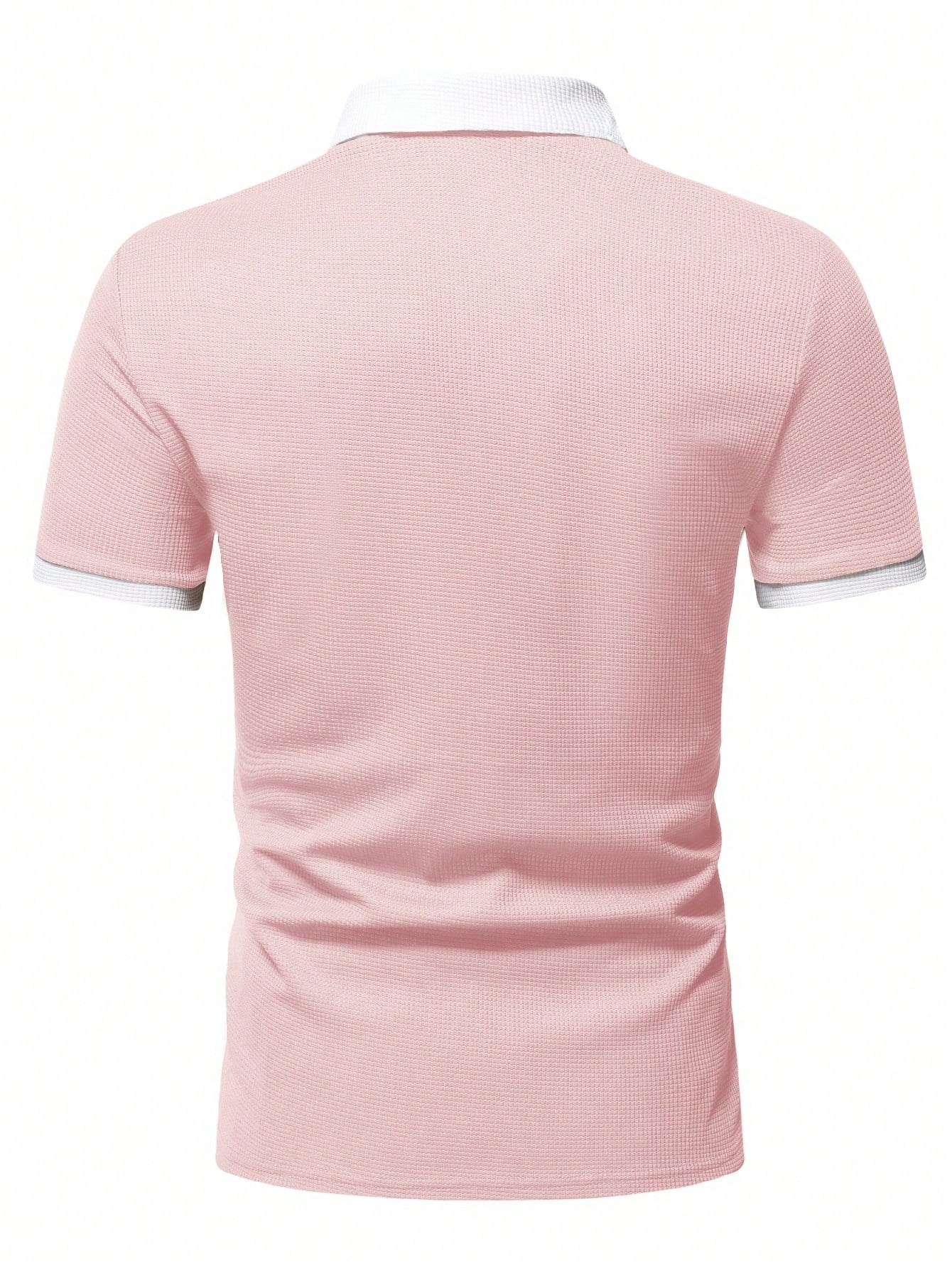 Men's Two Tone Zip Up Polo Shirt.
