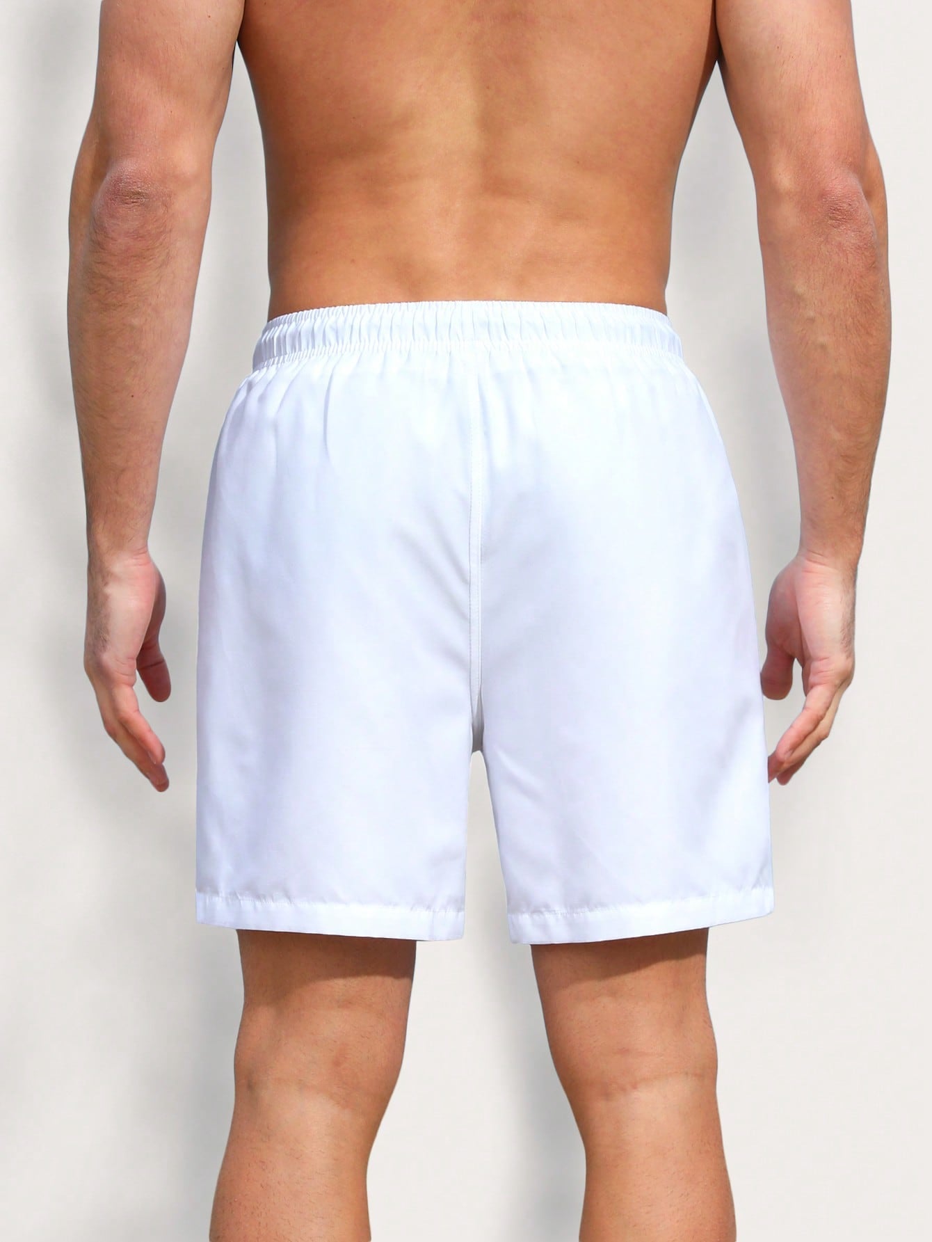 Men's Coconut Tree & Letter Drawstring Swim Shorts