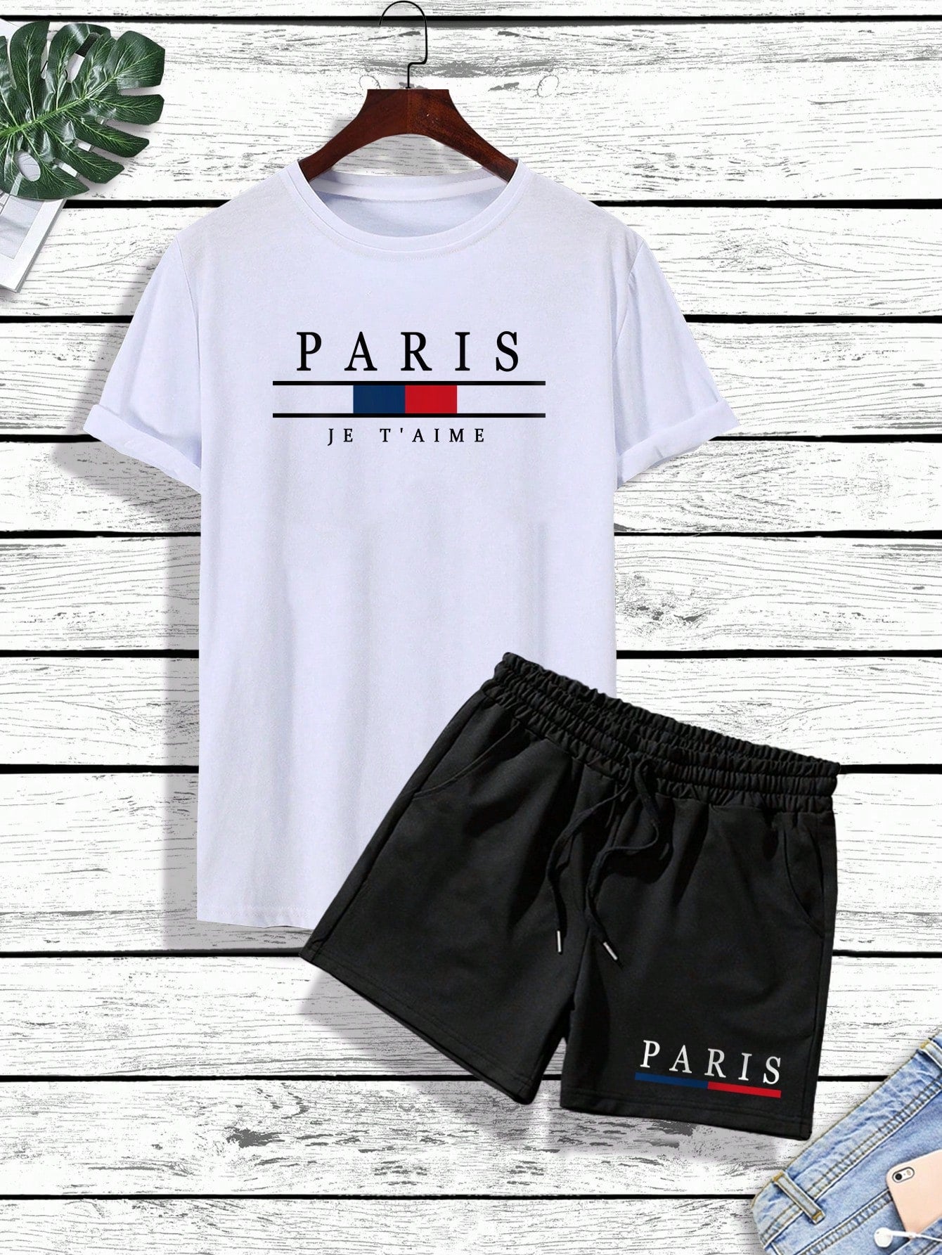 Men's Graphic T & Drawstring Waist Shorts