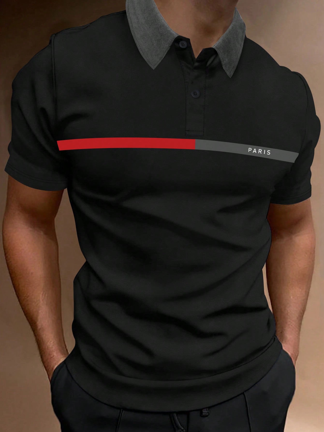 Stylish Two Tone Men's Polo Shirt