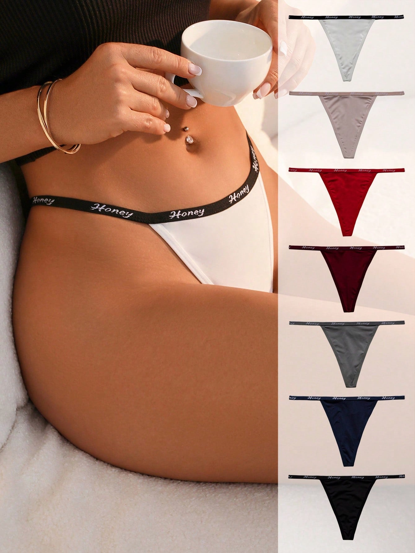 7pack Letter Tape Panty