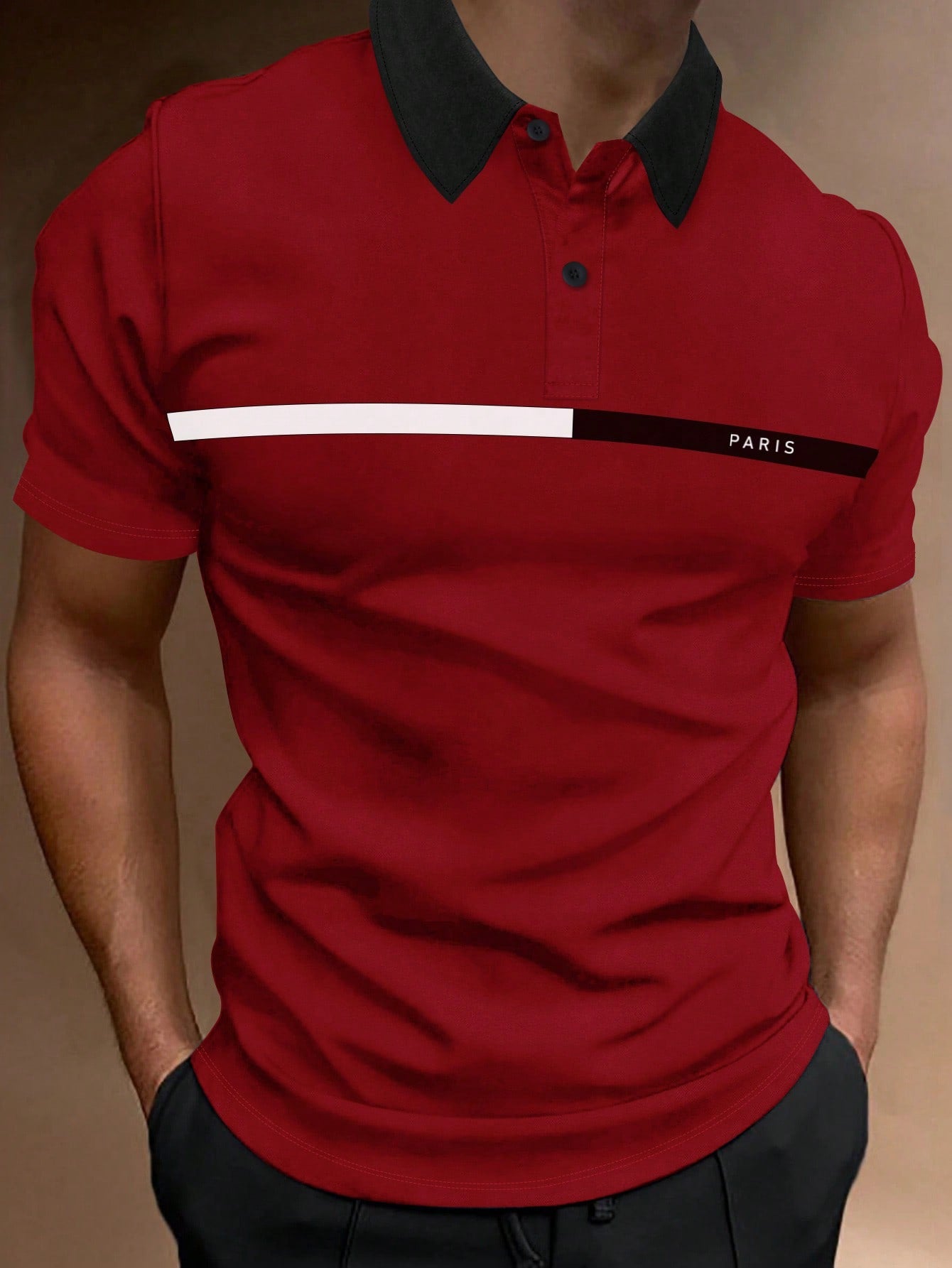 Stylish Two Tone Men's Polo Shirt