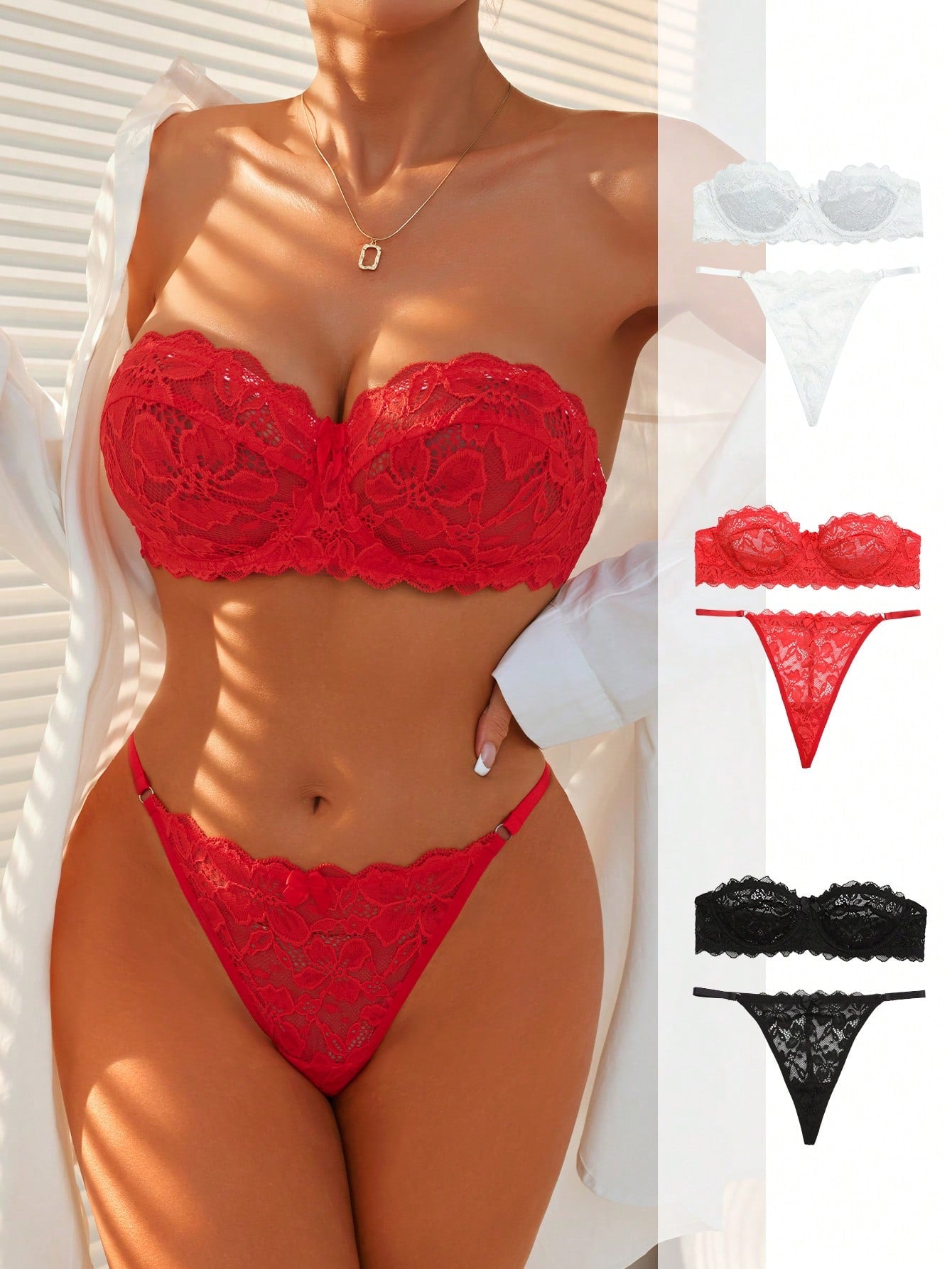 Women's Floral Lace Lingerie Set