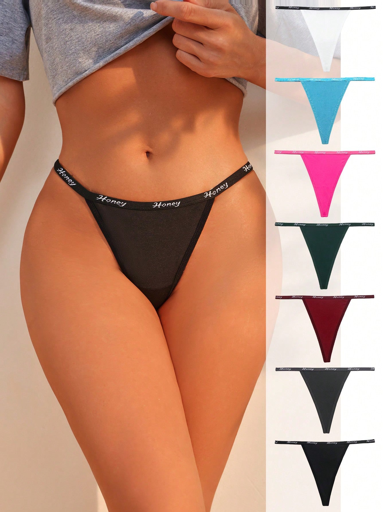7pack Letter Tape Panty