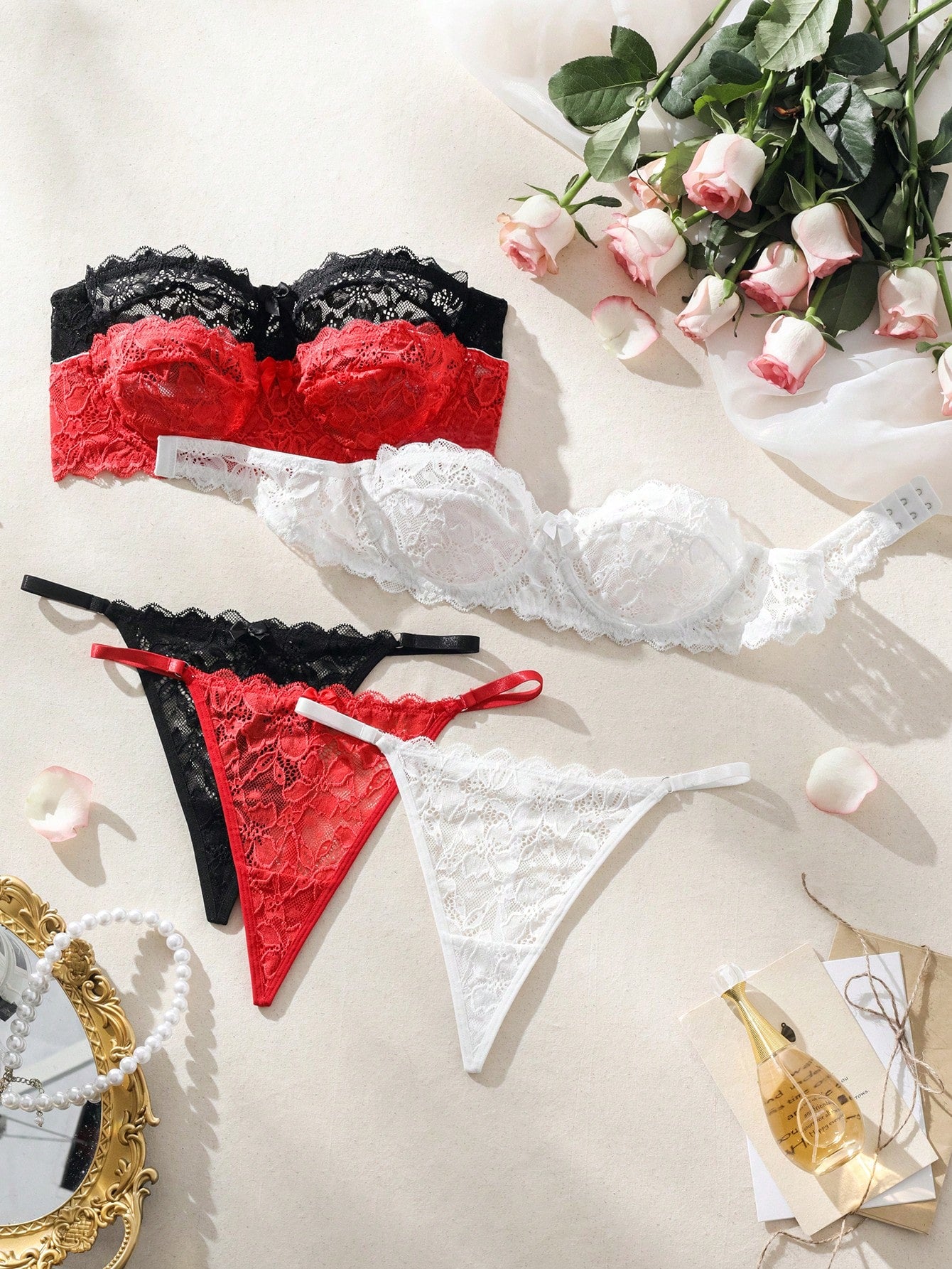 Women's Floral Lace Lingerie Set