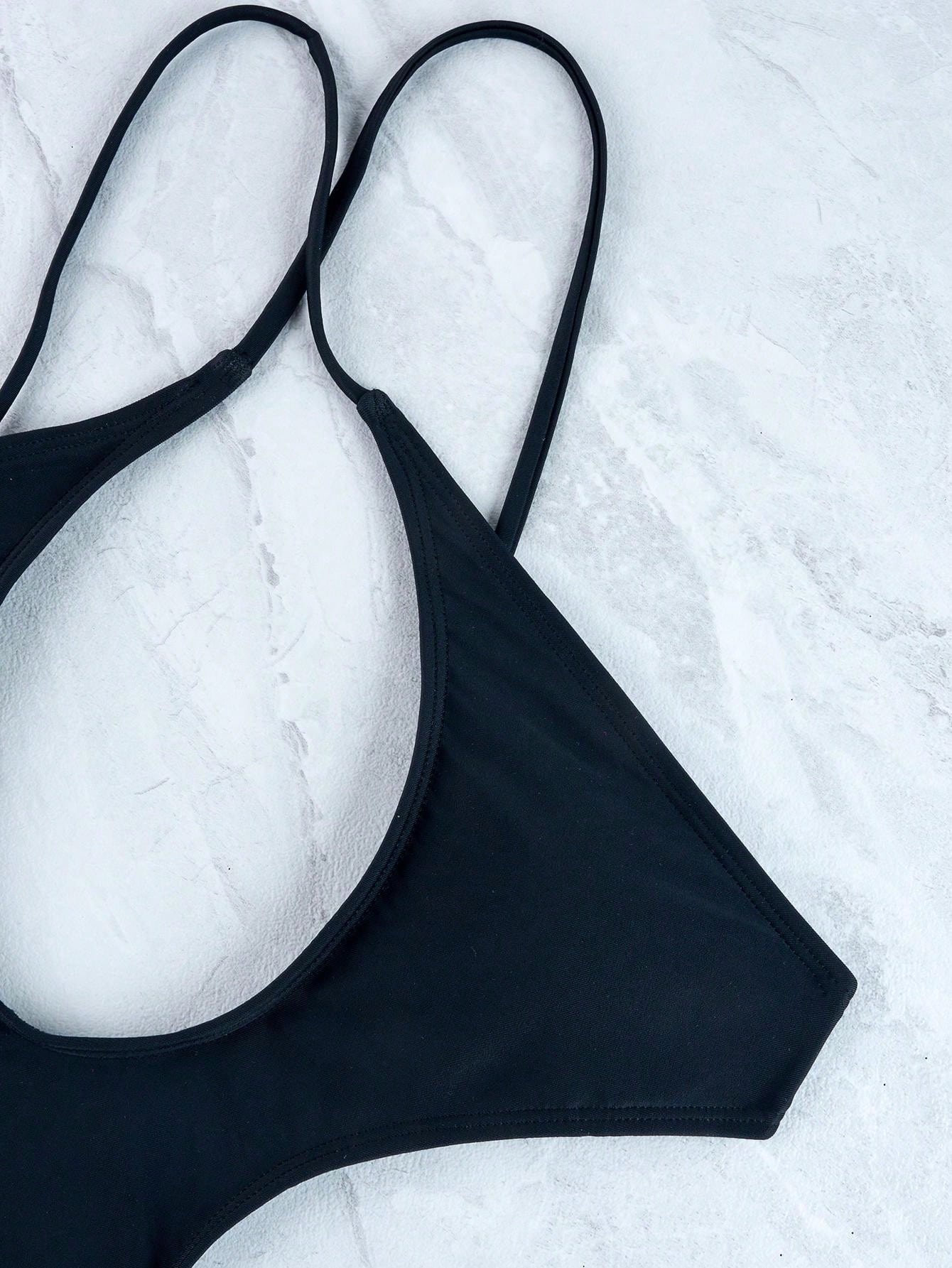 ARAKAR Hollow Cutout 1 Piece Swimsuit In Black