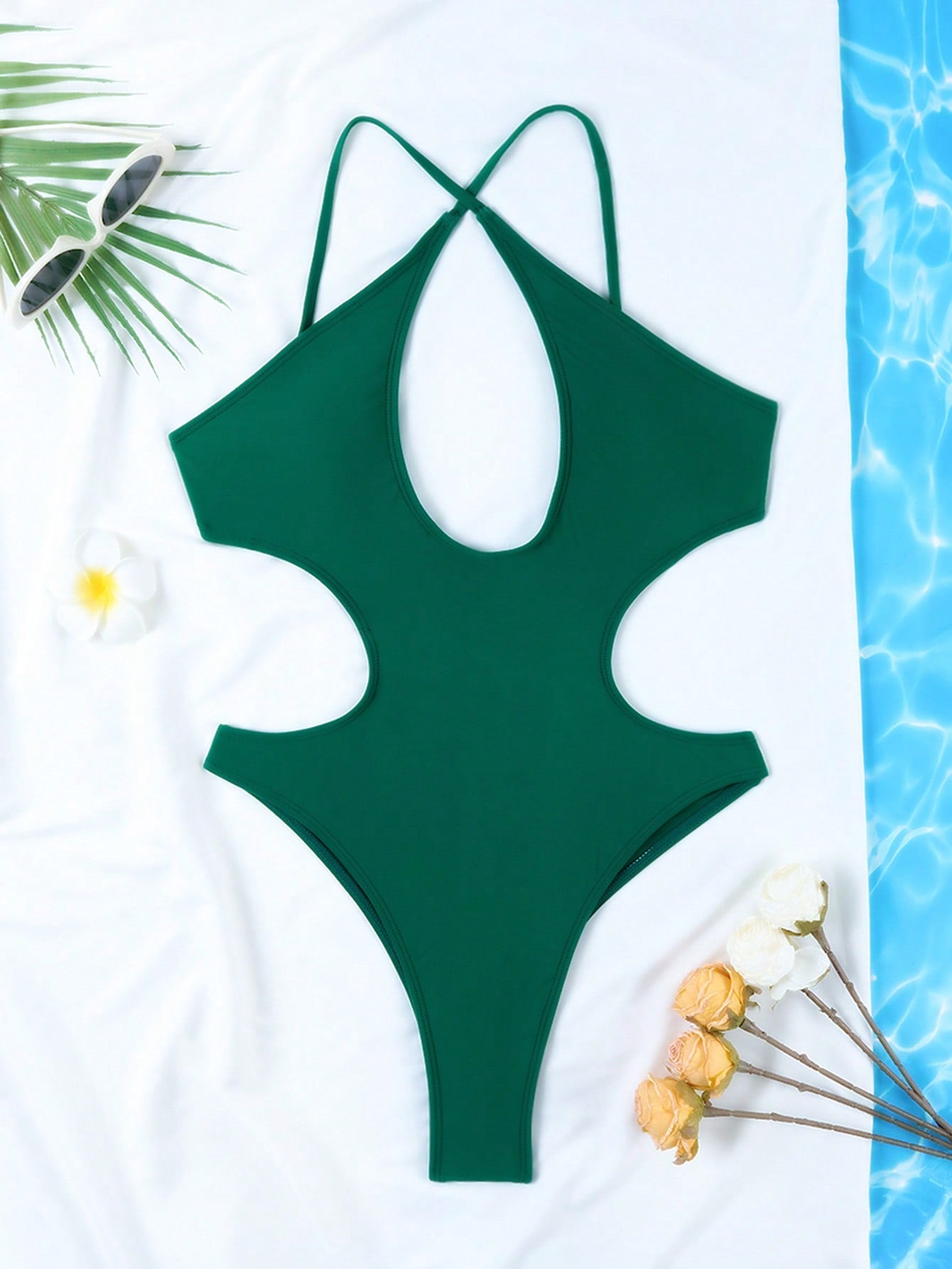 ARAKAR Hollow Cutout 1 Piece Swimsuit In Black