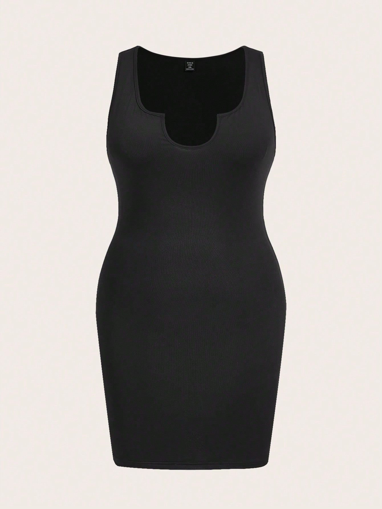 Sleeveless Slim Fit Plus Size Women's Dress In Orange