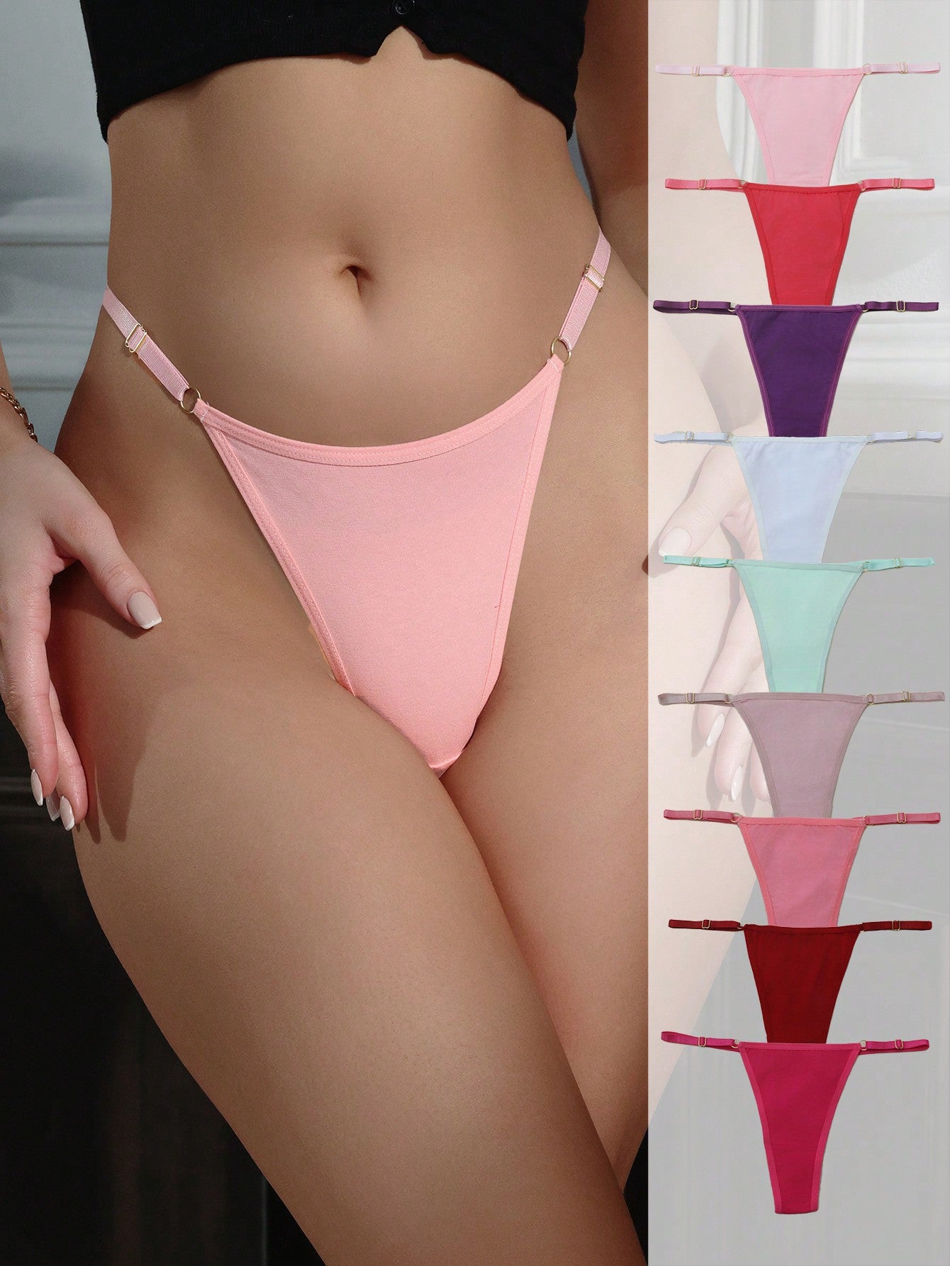 Sexy Colored Comfortable Thong Set