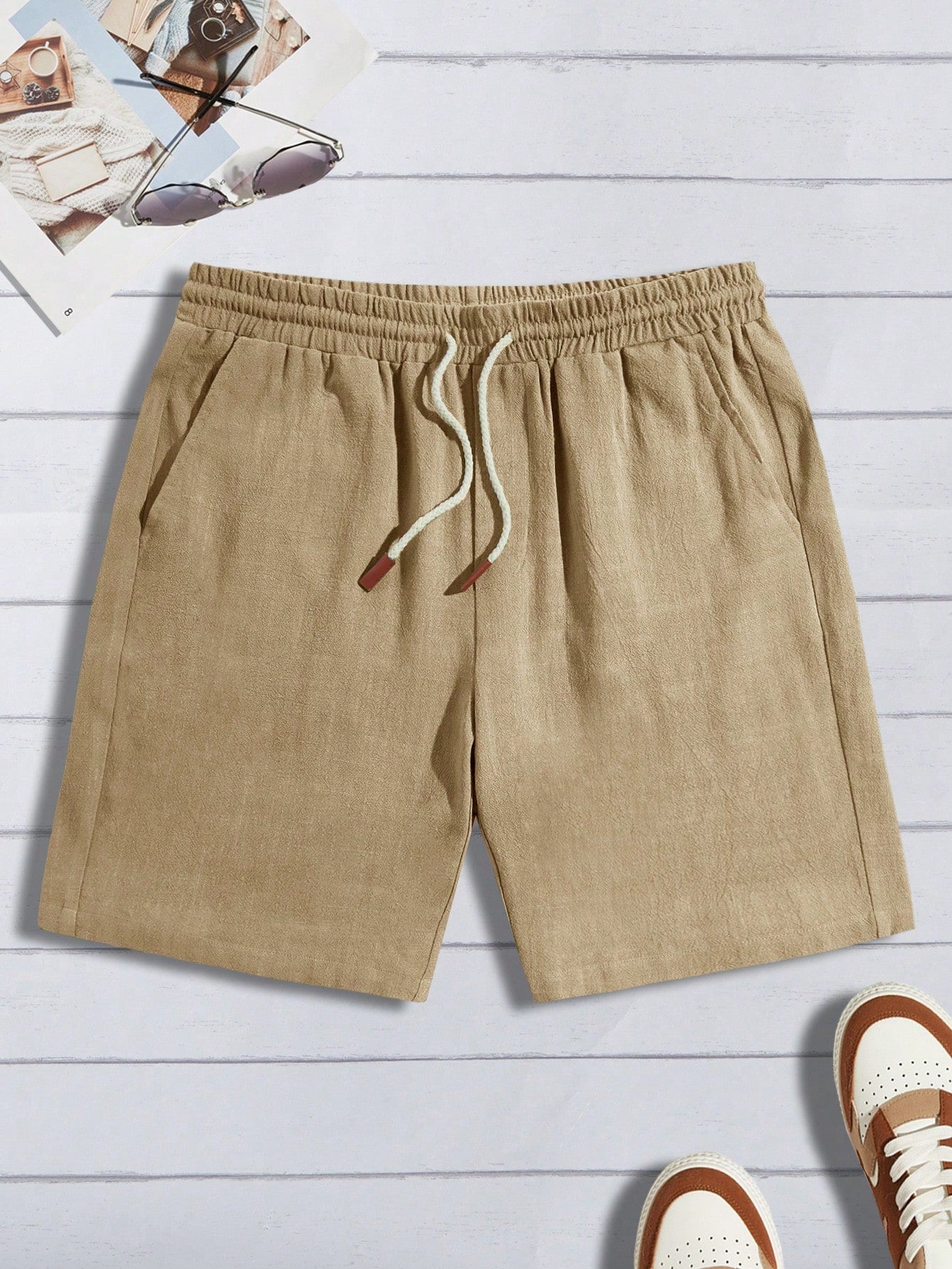 Men's Stylish Drawstring Waist Shorts.